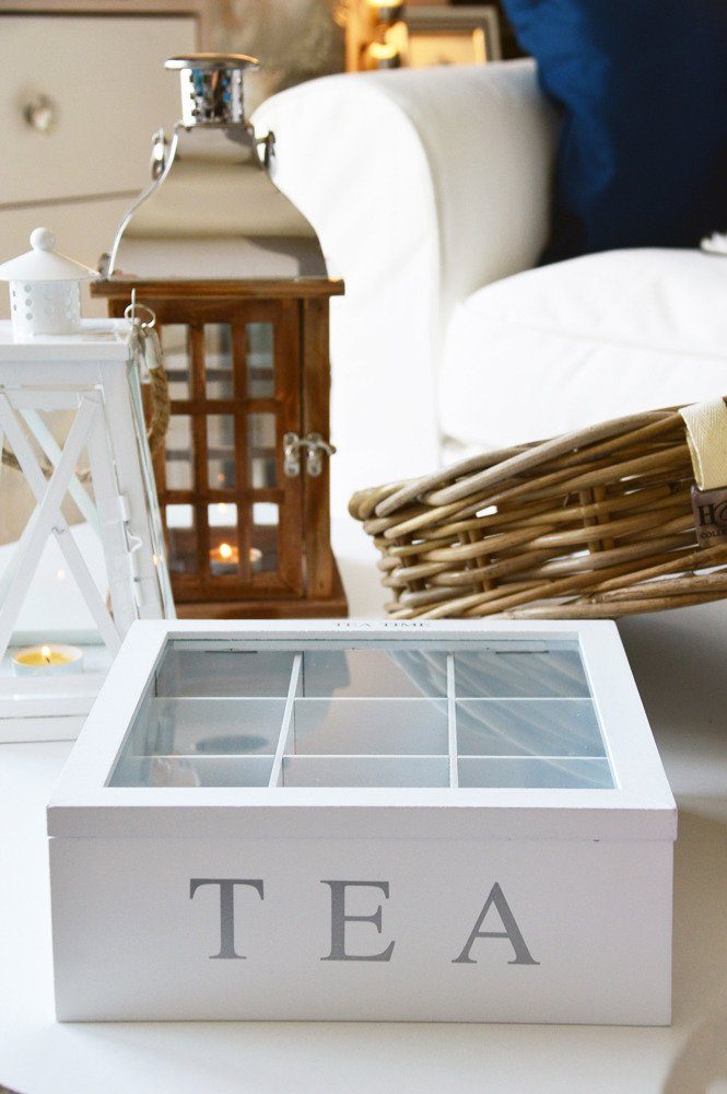 Home & styling collection Teebox Teebox TEA, 9 Fächer, Teeaufbewahrung, MDF, 22,5 x 22,5 x 9 cm, MDF, (einzeln, 0-tlg., einzeln)