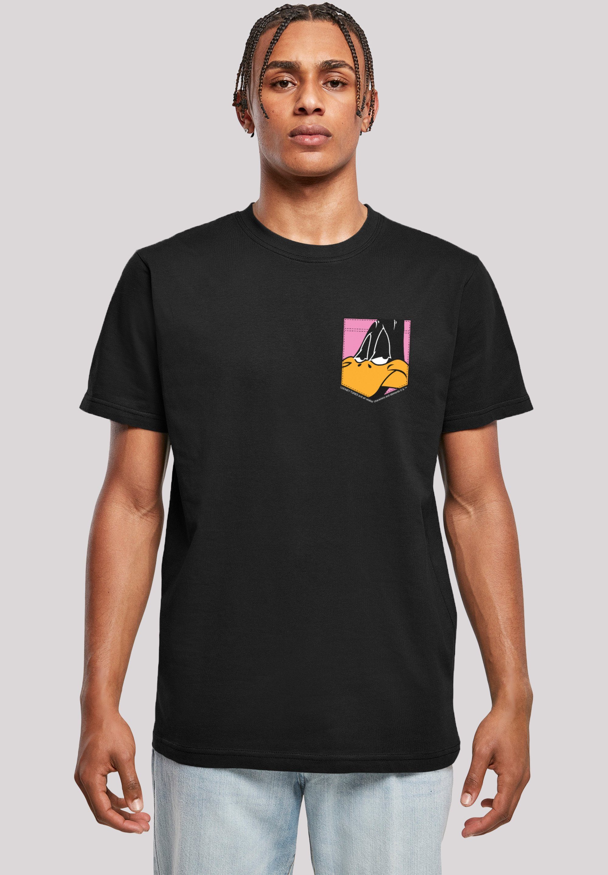 F4NT4STIC T-Shirt Looney Tunes Daffy Duck Faux Pocket Print schwarz