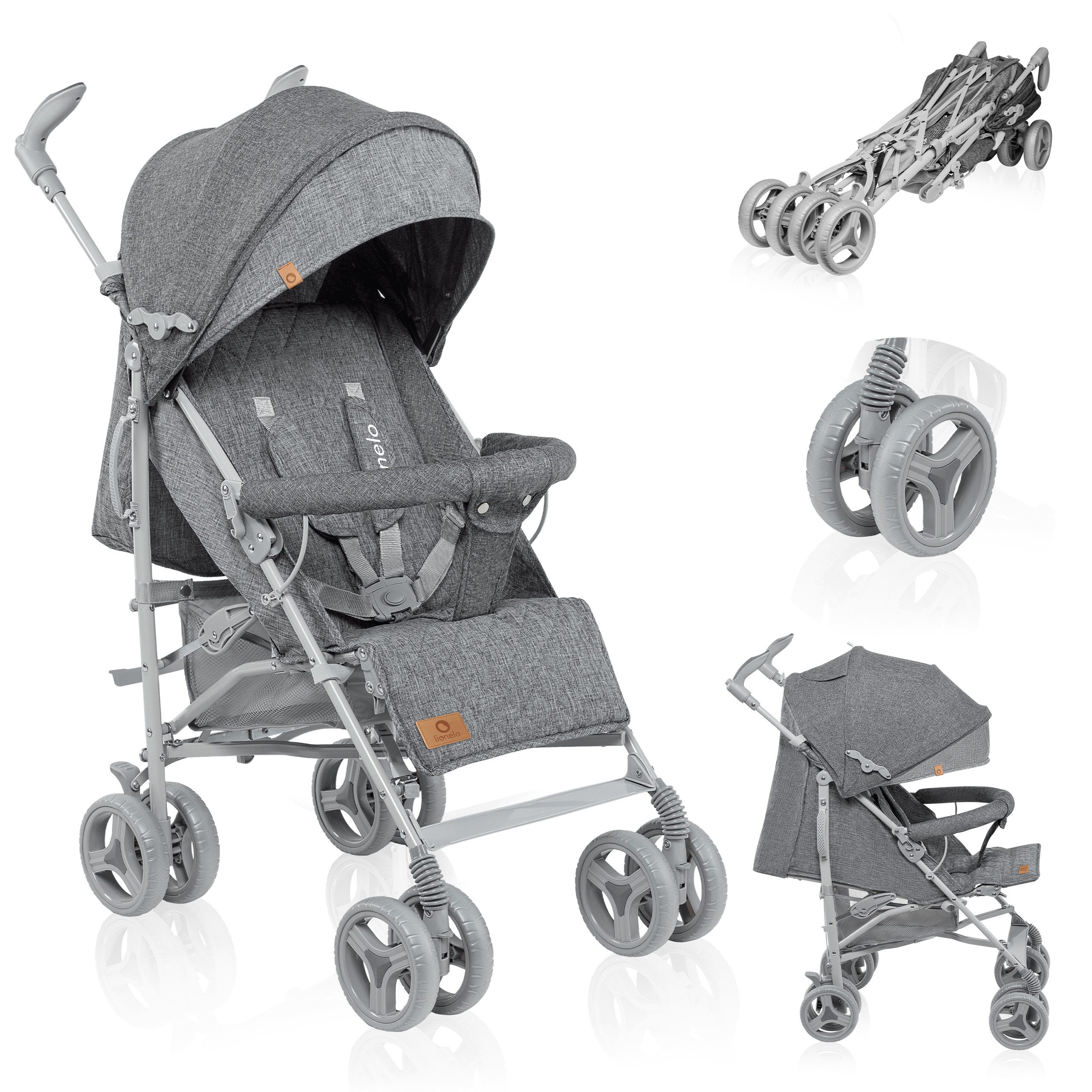 lionelo Kinder-Buggy IRMA, Leichte, Moskitonetz, Großer Korb ab 6 month bis 3 Jahre