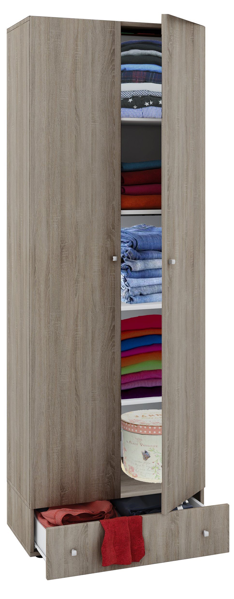 VCM Kleiderschrank Kleiderschrank Jugendschrank Vandol Drehtüren S