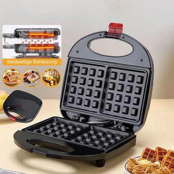 yozhiqu Muffin-Maker 750W Waffeleisen Elektrische Pfannkuchenmaschine -Frühstück Bügeleisen, Antihaftbeschichtung für einfache Reinigung und köstliche Ergebniss
