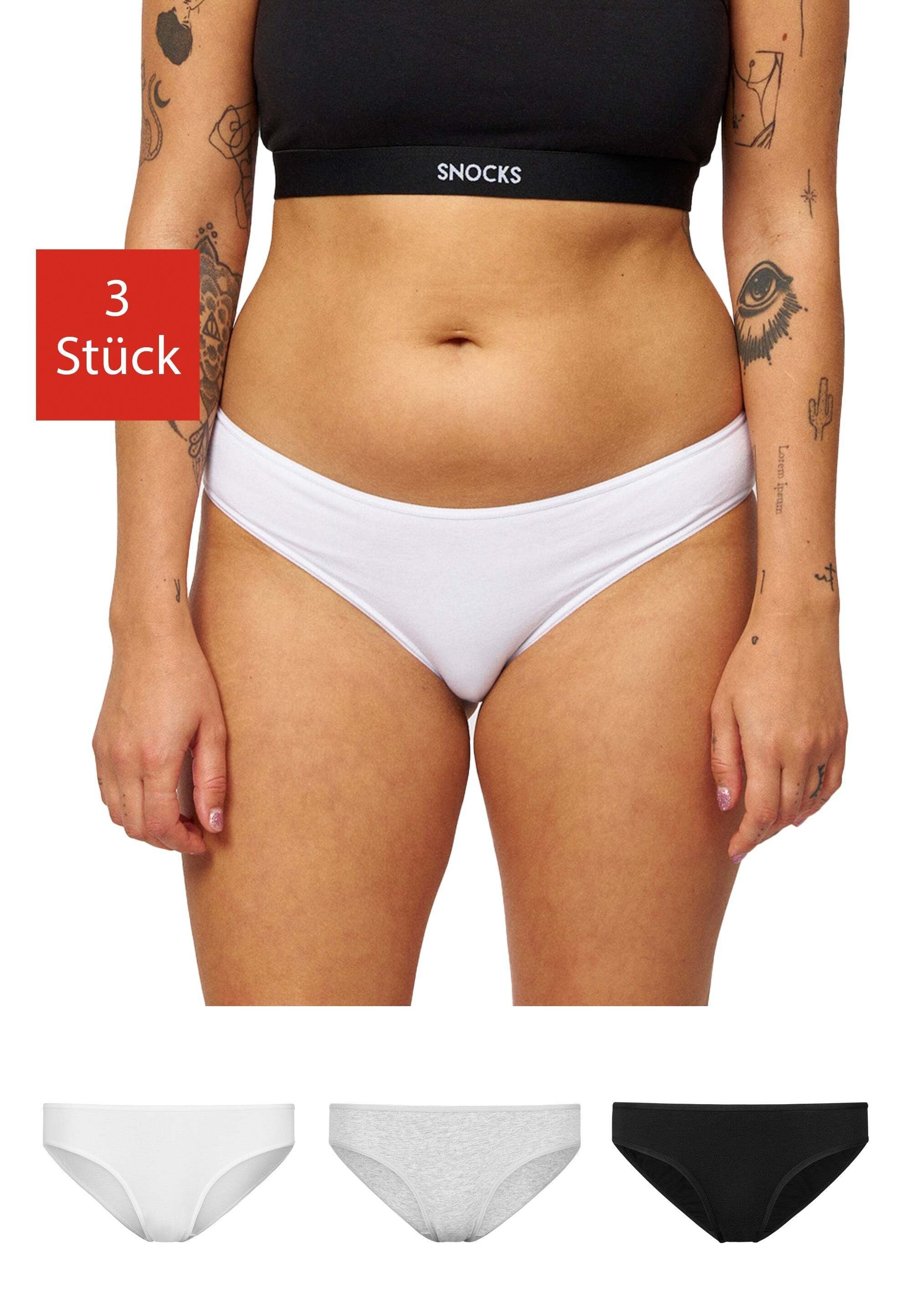 SNOCKS Slip Unterwäsche Damen Unterhosen (3-St) aus Bio-Baumwolle, passt wi günstig online kaufen