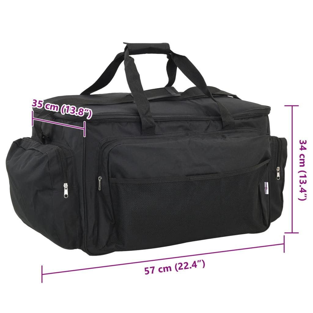 vidaXL Angelkoffer Angeltasche Wasserdicht Schwarz Oxford-Gewebe