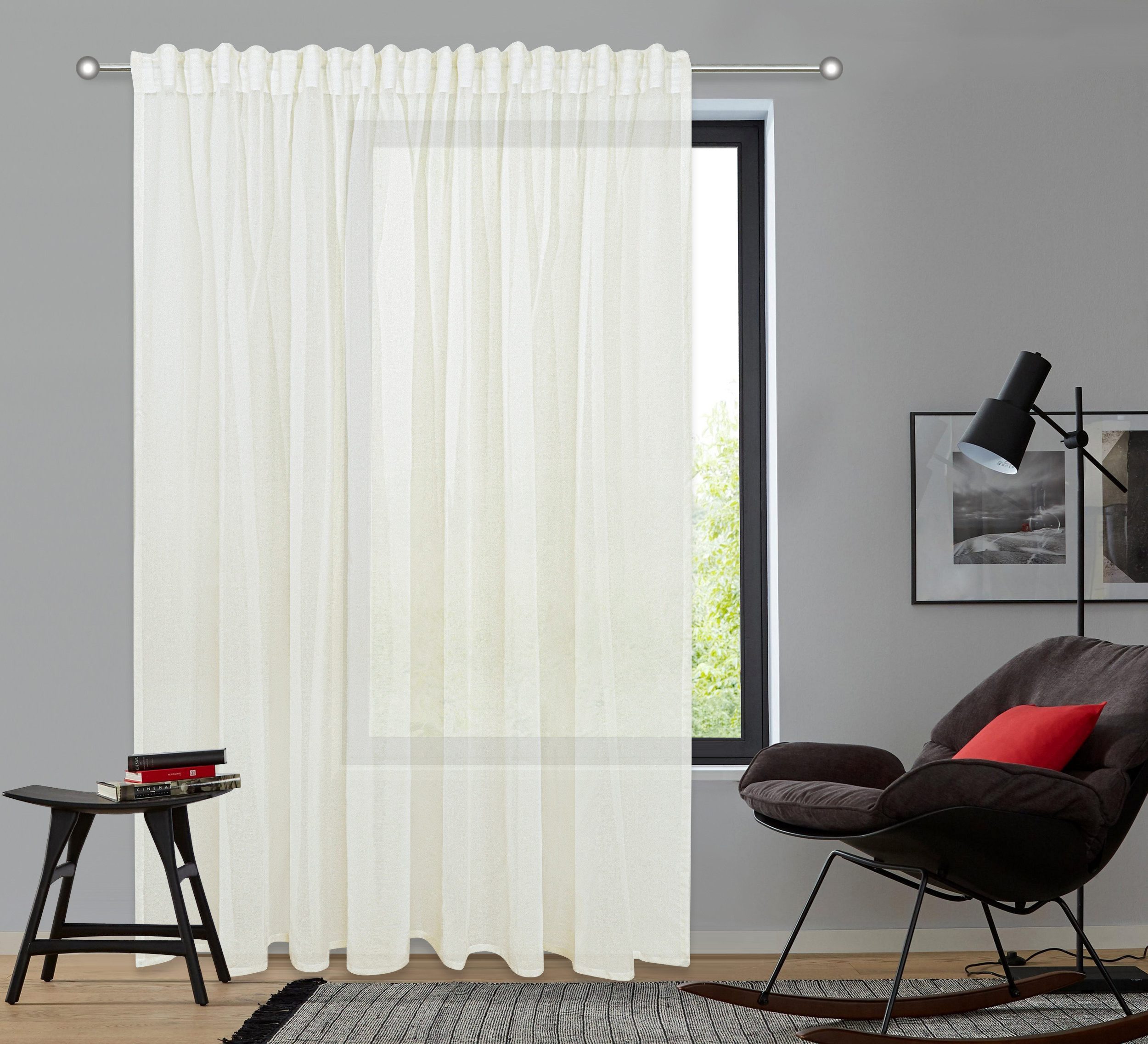 OTTO home Gardine Dolly (1 St), Multifunktionsband, transparent, Transparent, Gewebt, Polyester, extra Breite ab 3 Meter