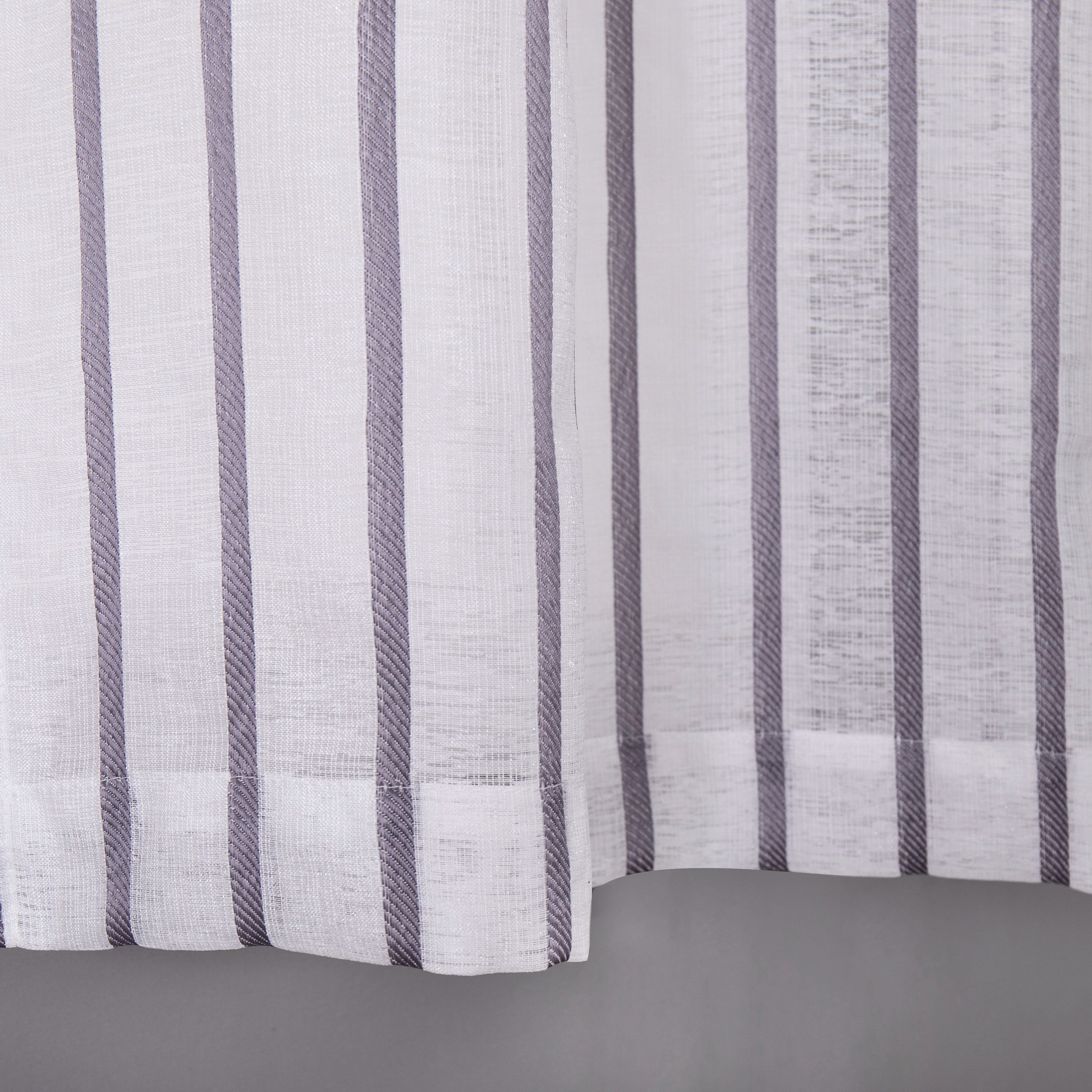 Gardine, HOMEIDEAS, Ösen halbtransparent, (1 Polyeste, St), gestreift Grau