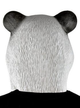 Metamorph Verkleidungsmaske Pandamaske, Vollmaske aus Latex für Pandabären und Deutschrapper