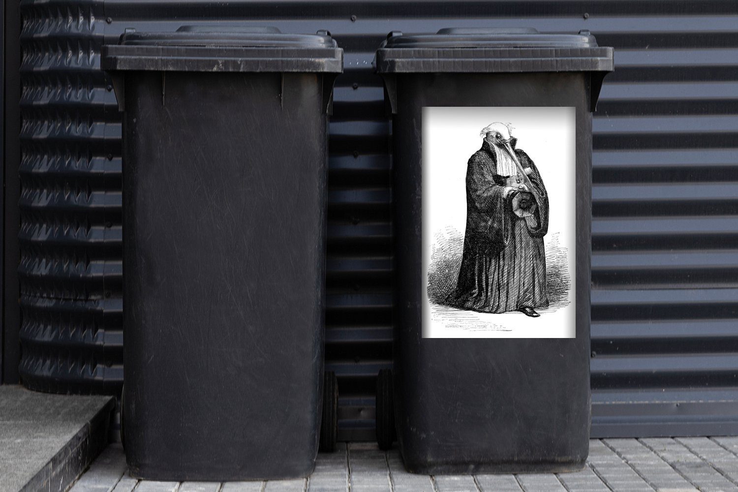 (1 Eine Mülleimer-aufkleber, Richter Mülltonne, Wandsticker Illustration als Container, Sticker, Storchs MuchoWow St), eines Abfalbehälter