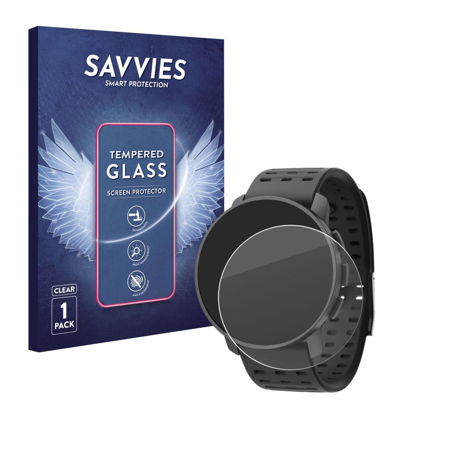 Savvies Displayschutzglas Schutzglas für Suunto 9 Peak Pro, Displayschutz 9H Glas Klar Transparent