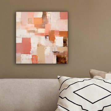 OneMillionCanvasses® Leinwandbild Kunst - Rosa - Abstrakt, (1 St), Leinwand Bilder für Wohnzimmer Schlafzimmer, 20x20 cm