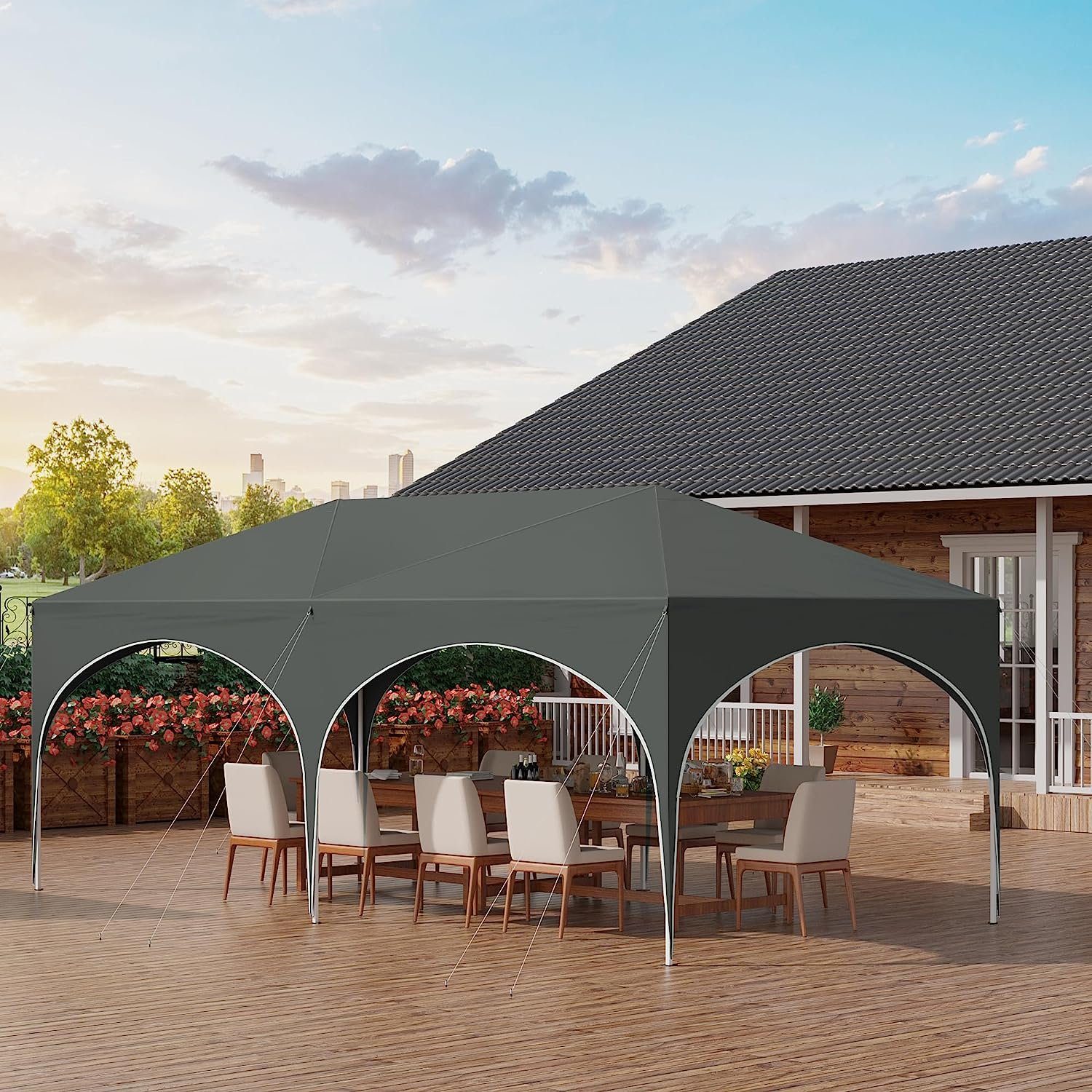 Woltu Pavillon, mit 6 Seitenteilen, 3x6 günstig online kaufen