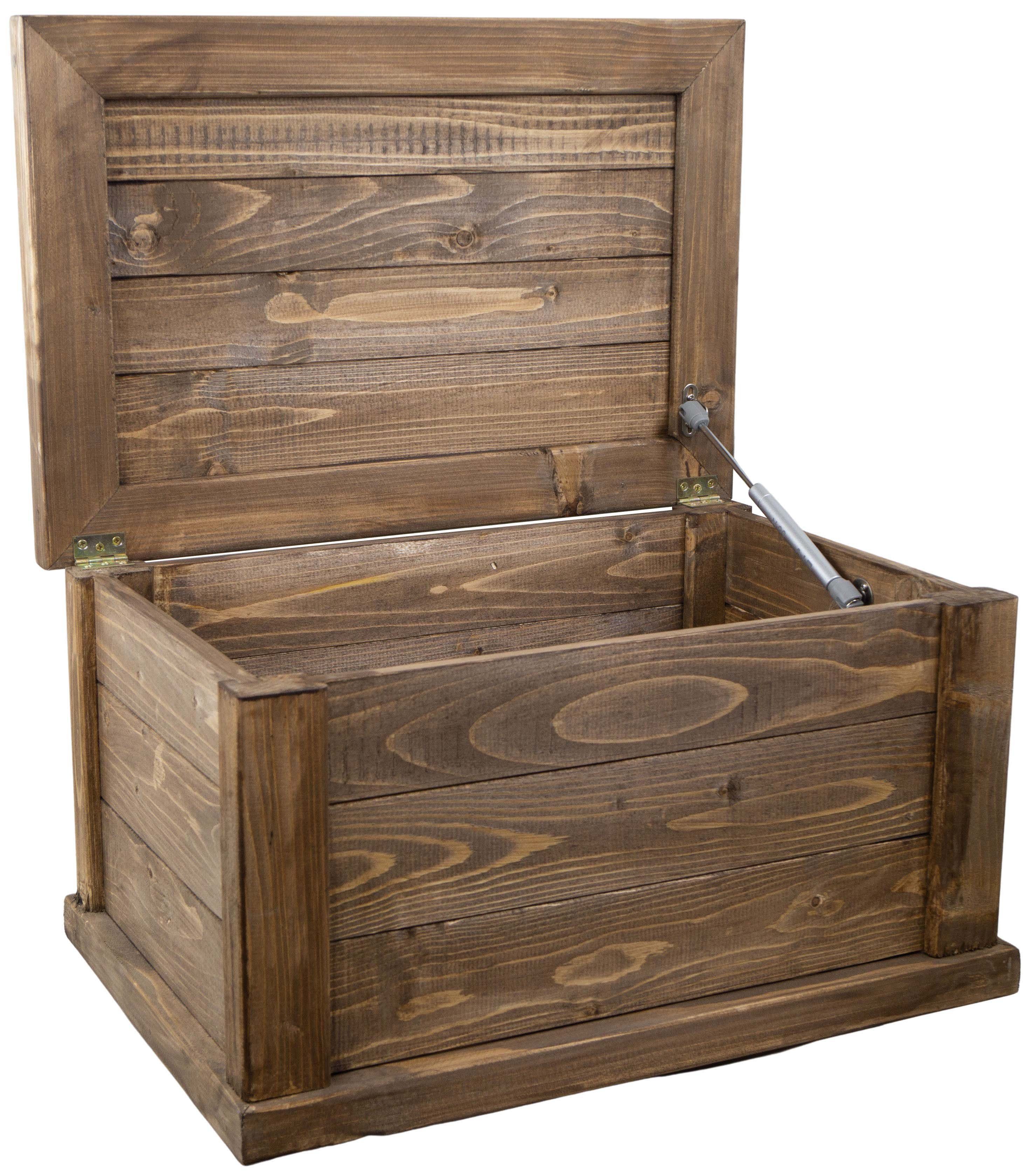 Kistenkolli Altes Land Allzweckkiste massive Holztruhe UK braun mit Zylinder 60x40x34cm Schatztruhe Spielze (Spar-Set)