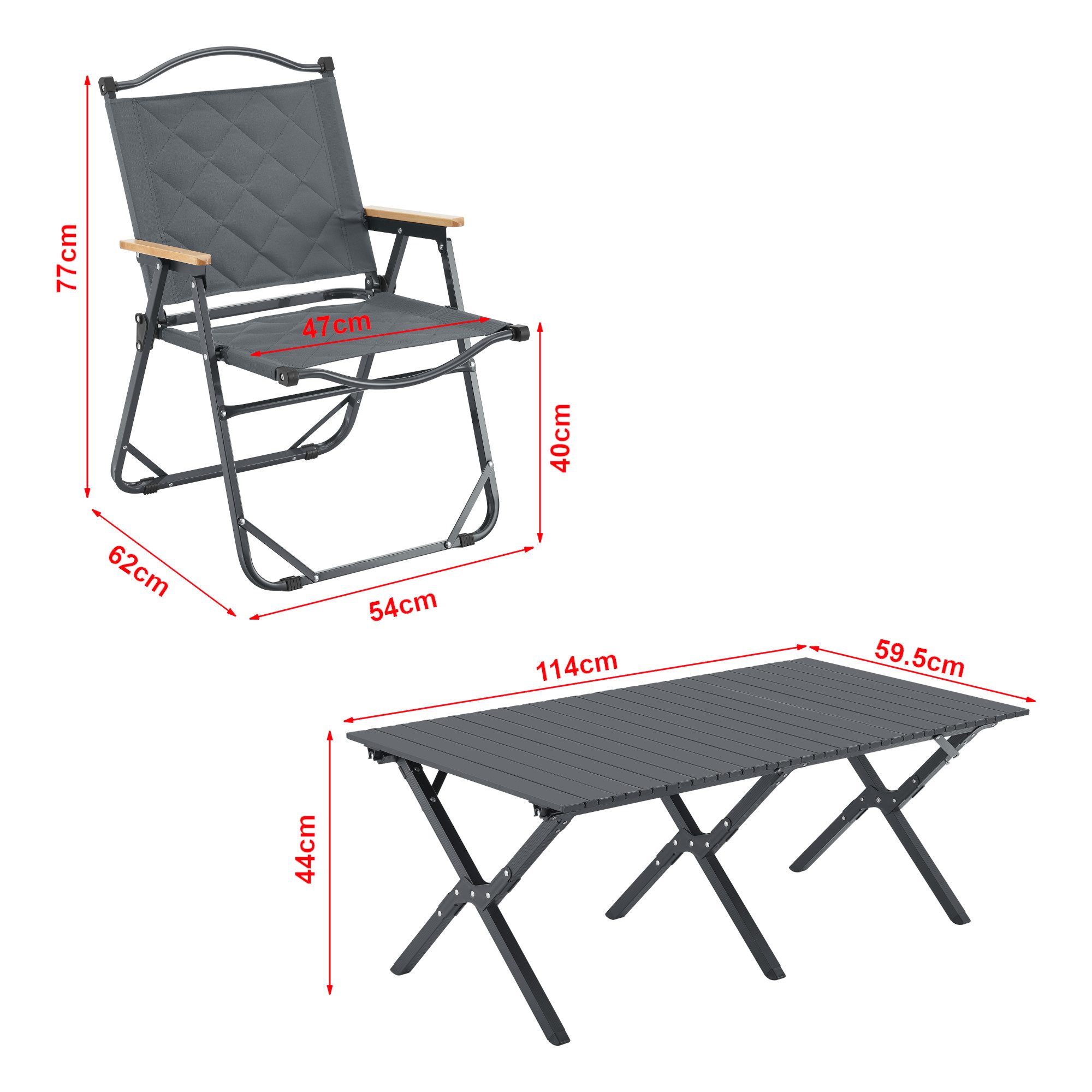 casa.pro Gartenlounge-Set, (5-tlg., 1 Tisch, 4 Stühle), »Botrugno« Textilgewebe Grau