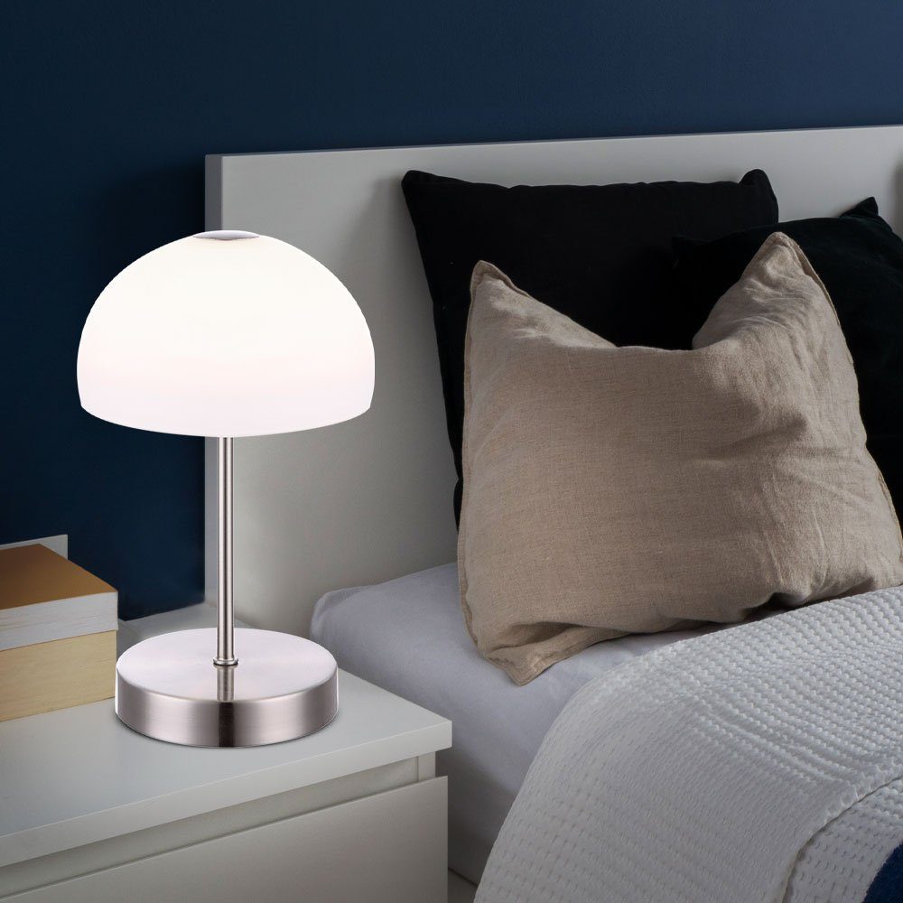 fest Touch etc-shop Schlaf Nacht LED Zimmer Wohn Lampe Glas LED Beleuchtung LED-Leuchtmittel Tischleuchte, Warmweiß, verbaut, Tisch