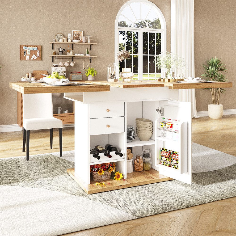 OKWISH Esstisch Multifunktionaler Küchentisch Teleskoptisch (mit Snack- und günstig online kaufen