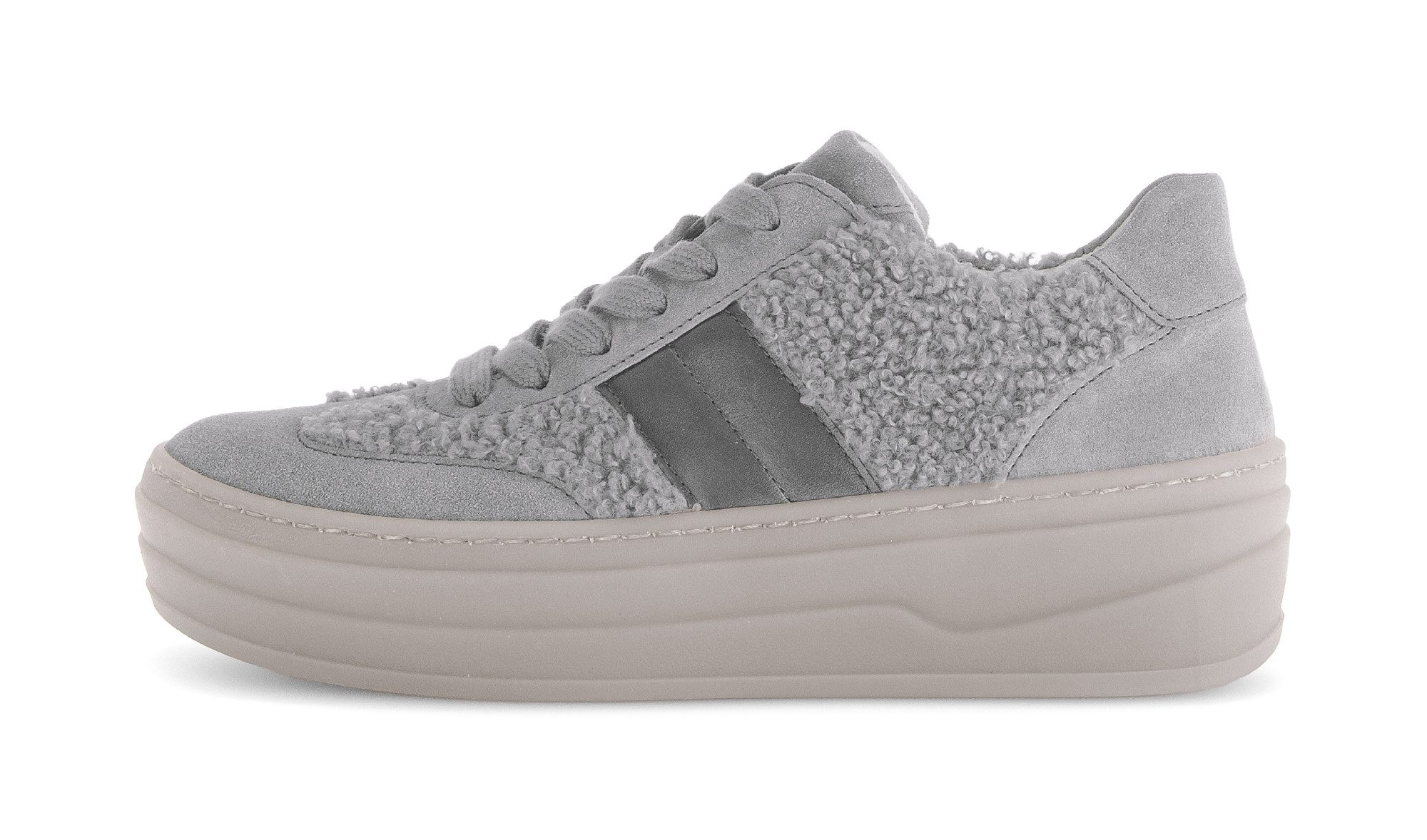 Gabor Plateausneaker Freizeitschuh, Halbschuh, Schnürschuh in Teddy-Optik