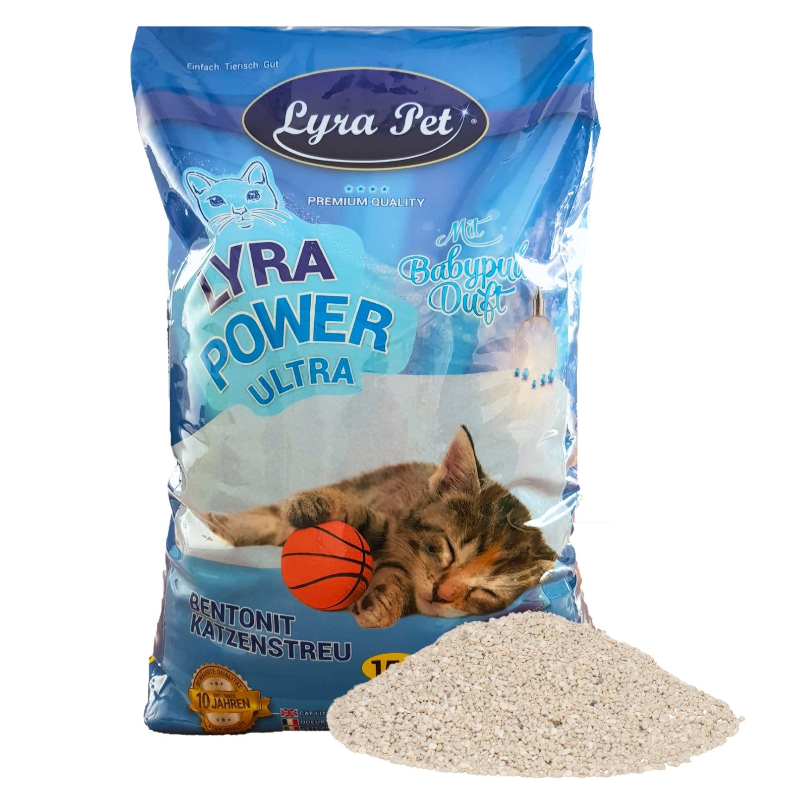 Lyra Pet Katzenstreu 15 - 30 Liter Lyra Pet® Lyra Power® ULTRA Katzenstreu Bentonit, klumpend, staubarm