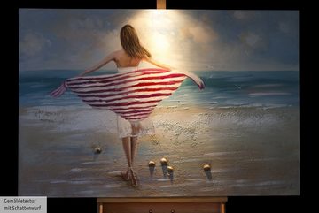 KUNSTLOFT Gemälde Salty Sea Breeze 120x80 cm, Leinwandbild 100% HANDGEMALT Wandbild Wohnzimmer