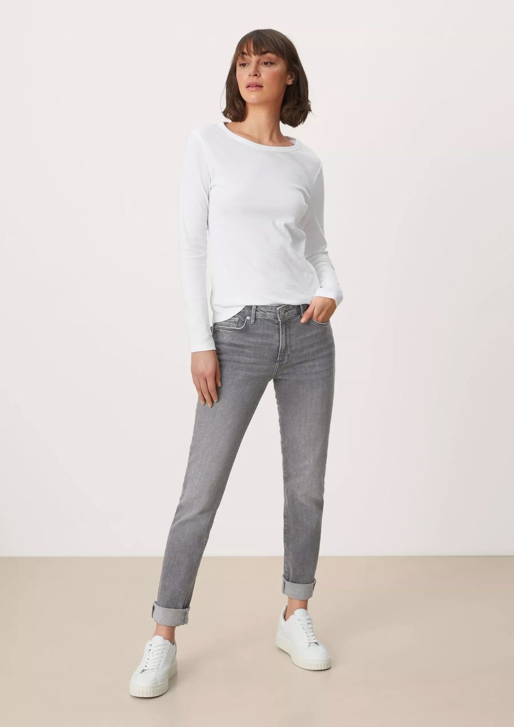 BETSY grey-Stretch Leg, Slim Slim Mid s.Oliver Leg rise, Slim-fit-Jeans