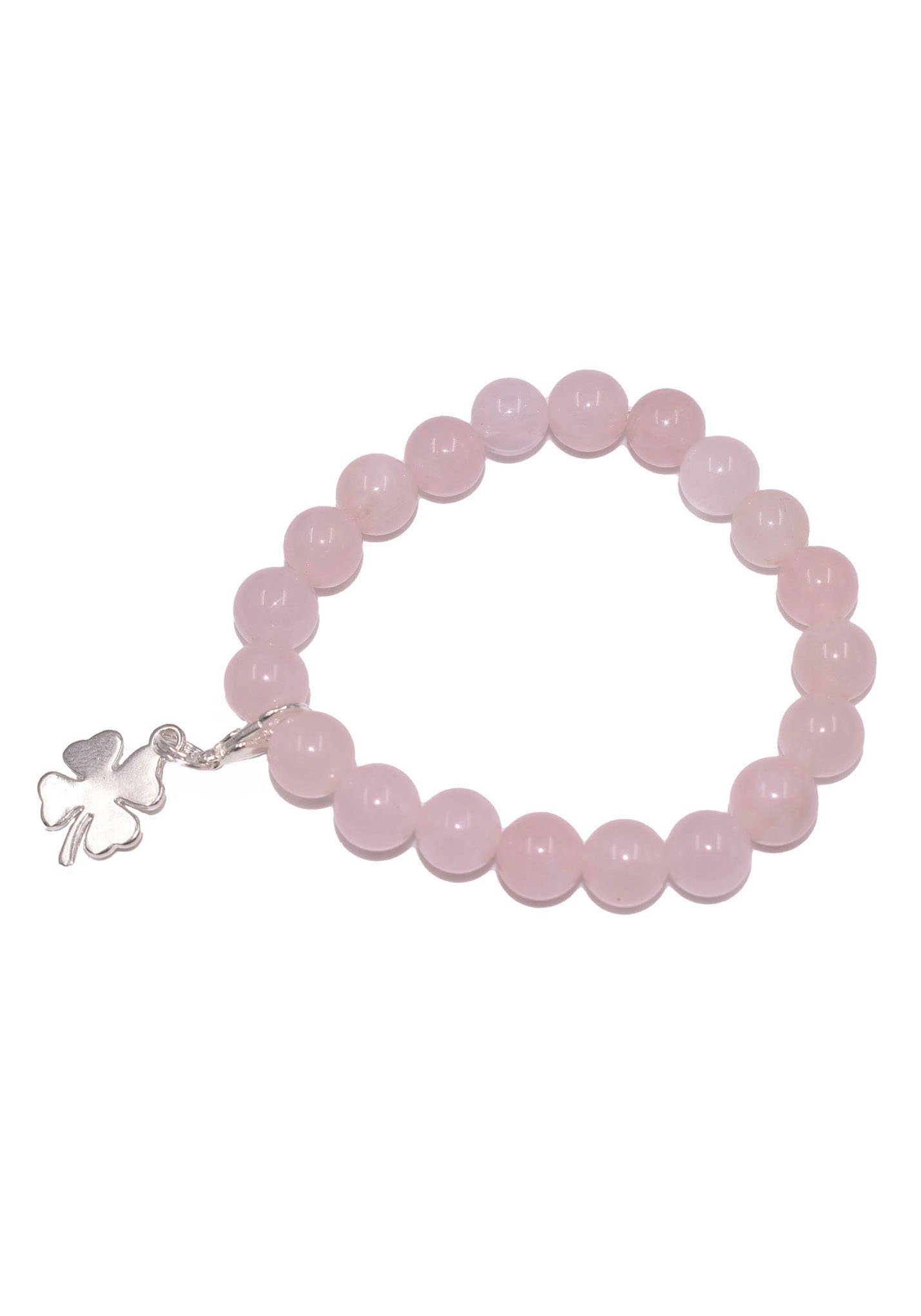 Firetti Charm-Armband Schmuck Geschenk Charm Kleeblatt, Made in Germany - mit Rosenquarz oder Aventurin