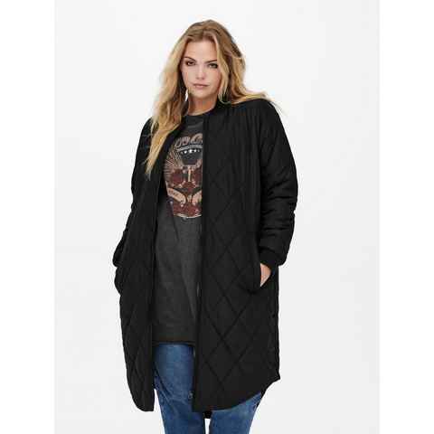 ONLY CARMAKOMA Langmantel Leichter Longline Übergangsmantel Große Übergröße Plus Size 4585 in Schwarz