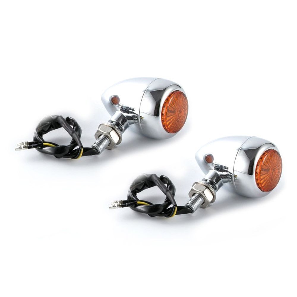 Lumitecs Blinker LED Blinker Motorrad # RV369 mit ECE für Chopper vorne-hinten gelb chr
