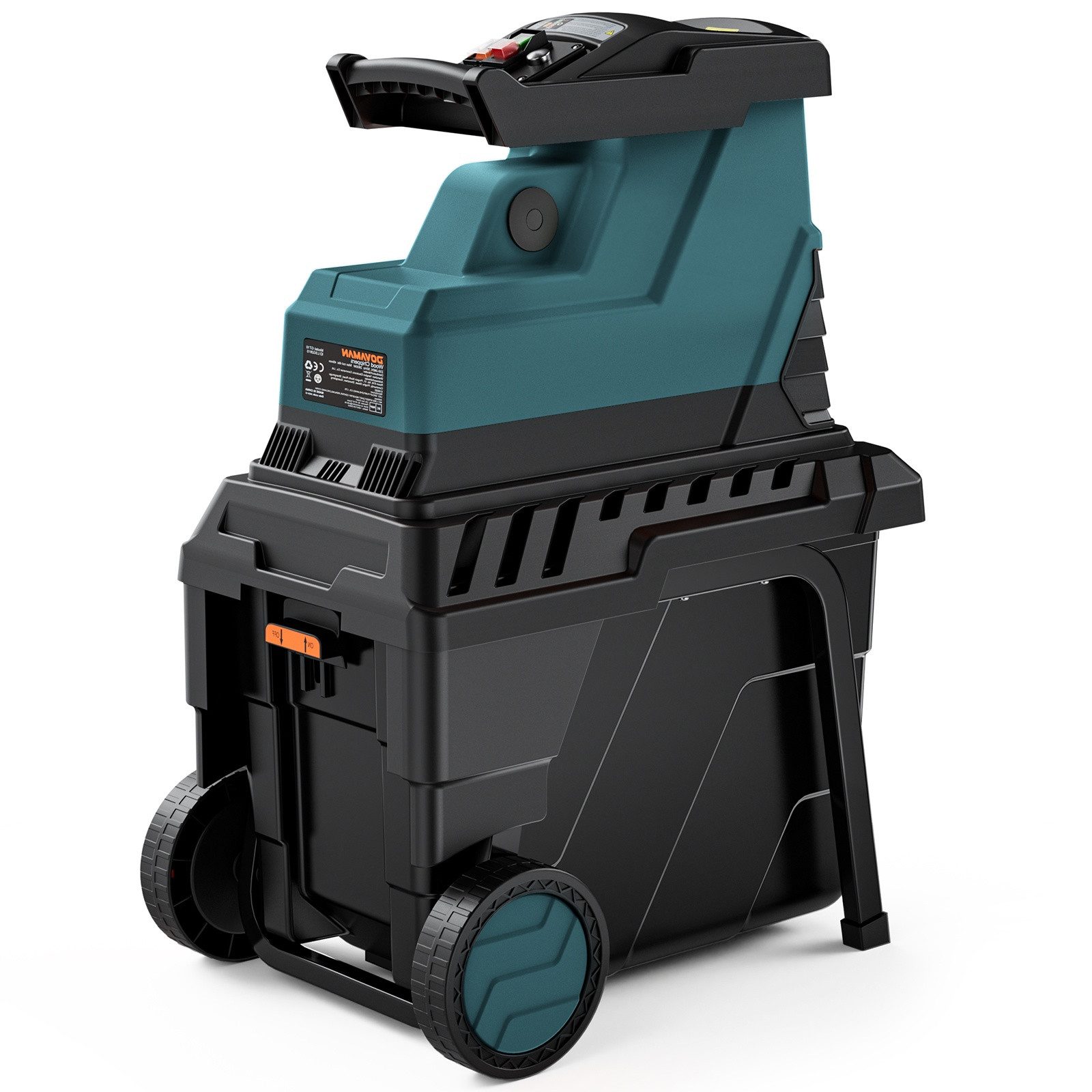 DOVAMAN Leisehäcksler 2800W 40 mm Aststärke 50 L Auffangbox 400Nm, (1-St), Bürstenloser Motor Häcksler, Leise Gartenhäcksler