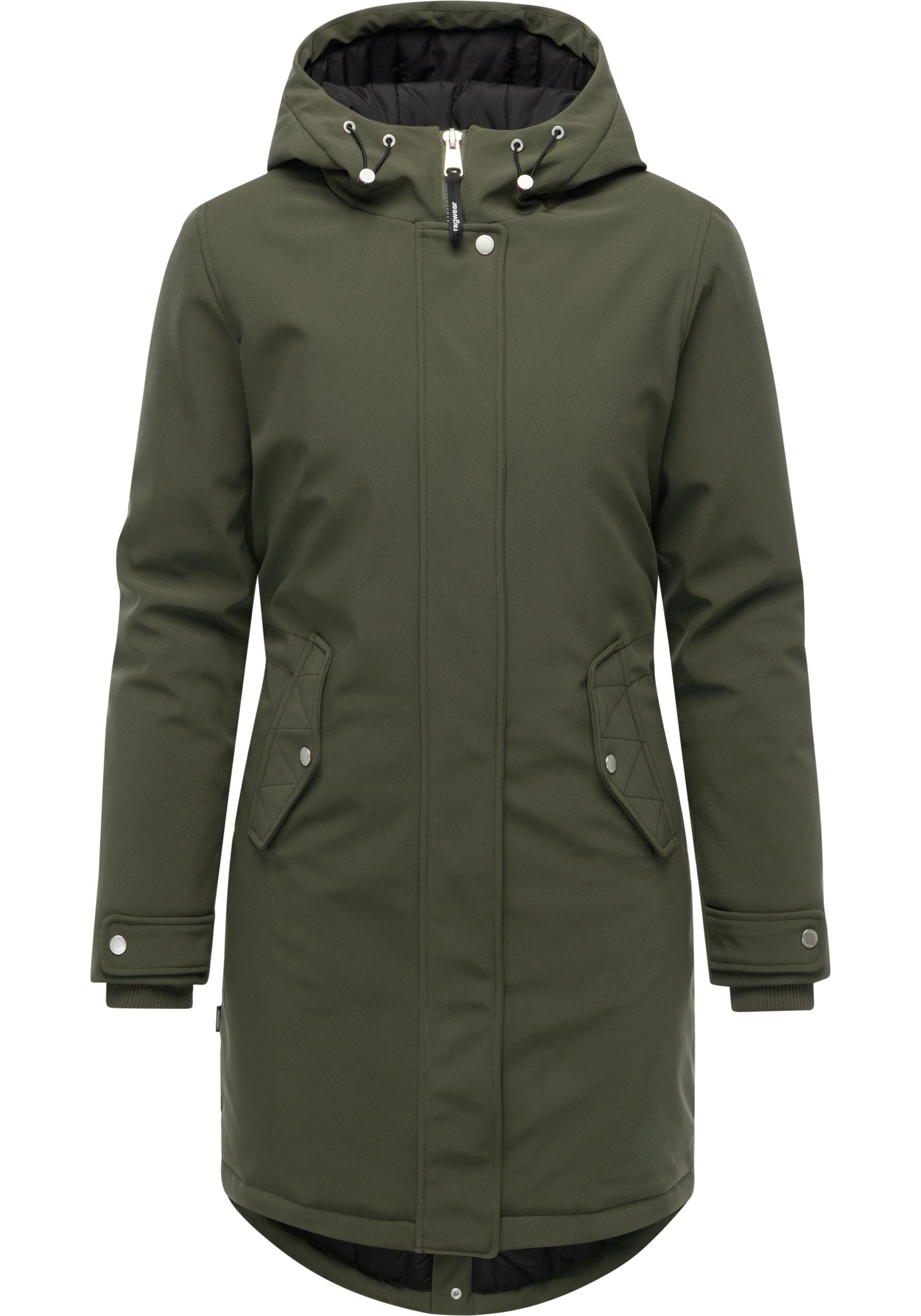 Ragwear Softshellmantel Itiga Wasserdichter Übergangsmantel mit Taillenzugband