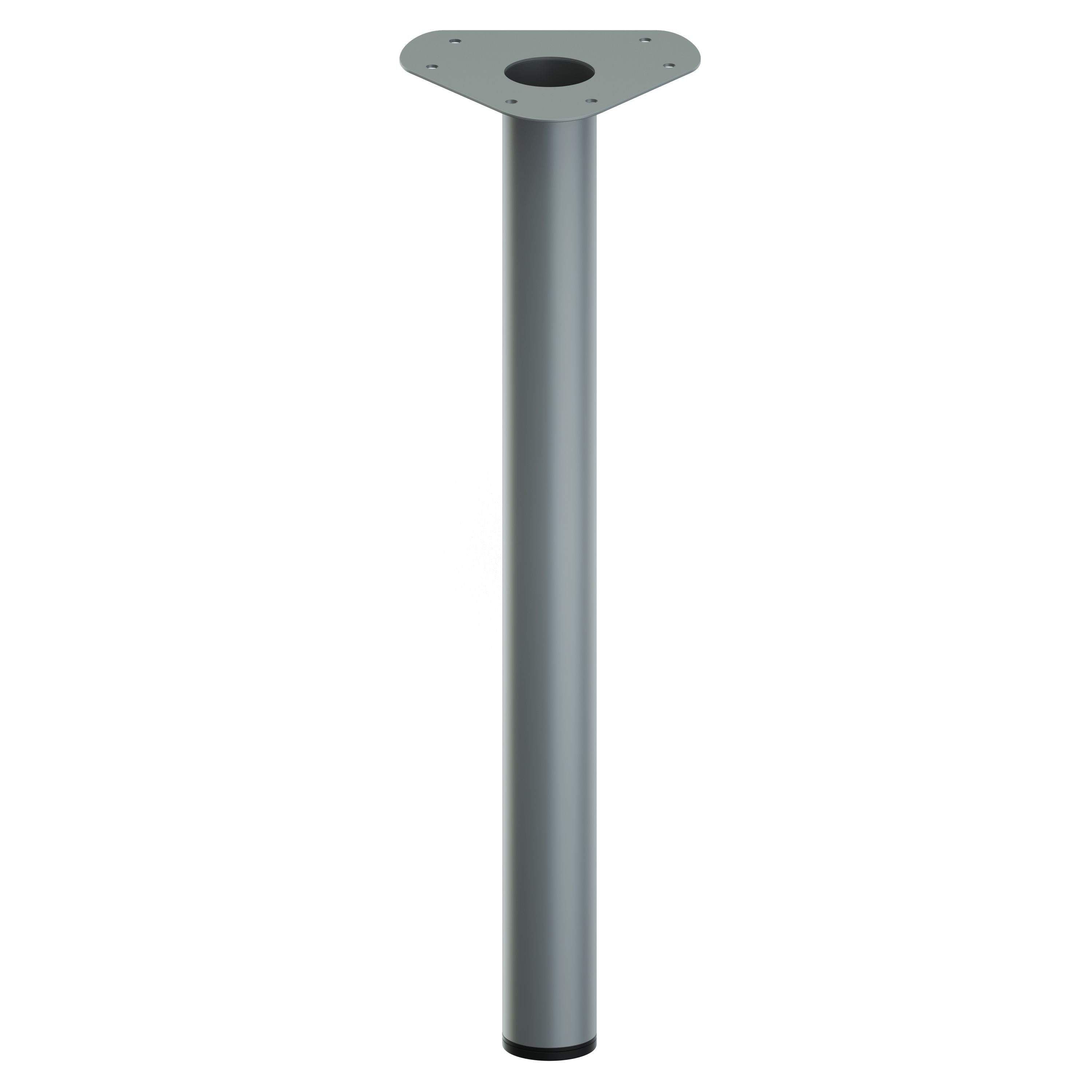 ib style Tischbein Tischbein Ø 60 mm Länge:20 cm;Farbe:Silbermatt, Tischfüße - Möbelfüße - mit integrierten Stellfuß