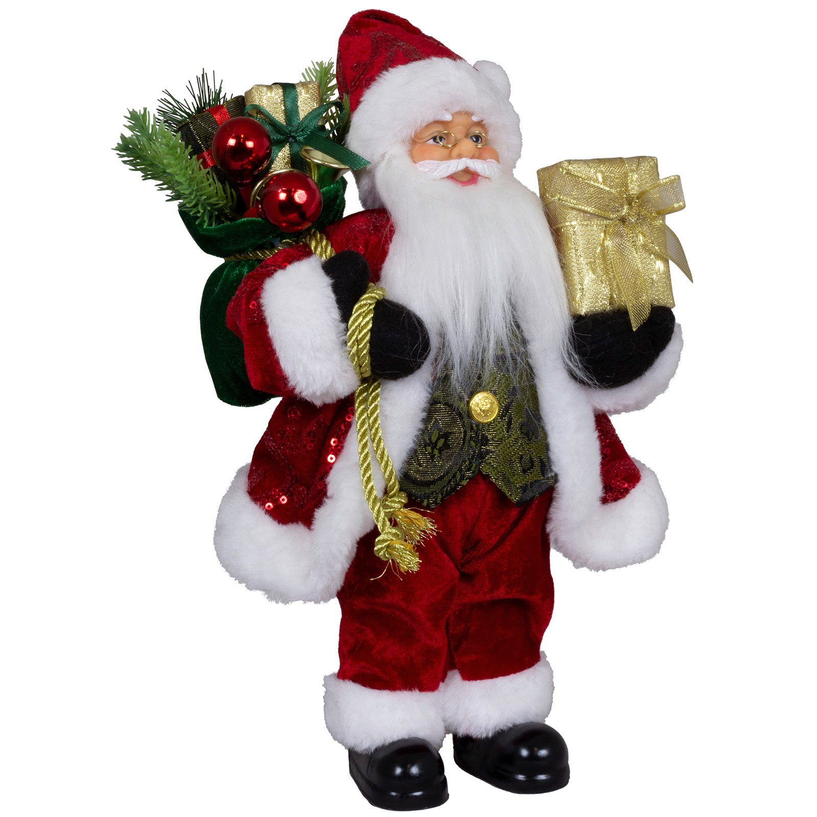 Christmas Paradise Weihnachtsmann Thoralf, 4 (30-80cm) Figur, 1 Größen St), rot-glitzer (Deko