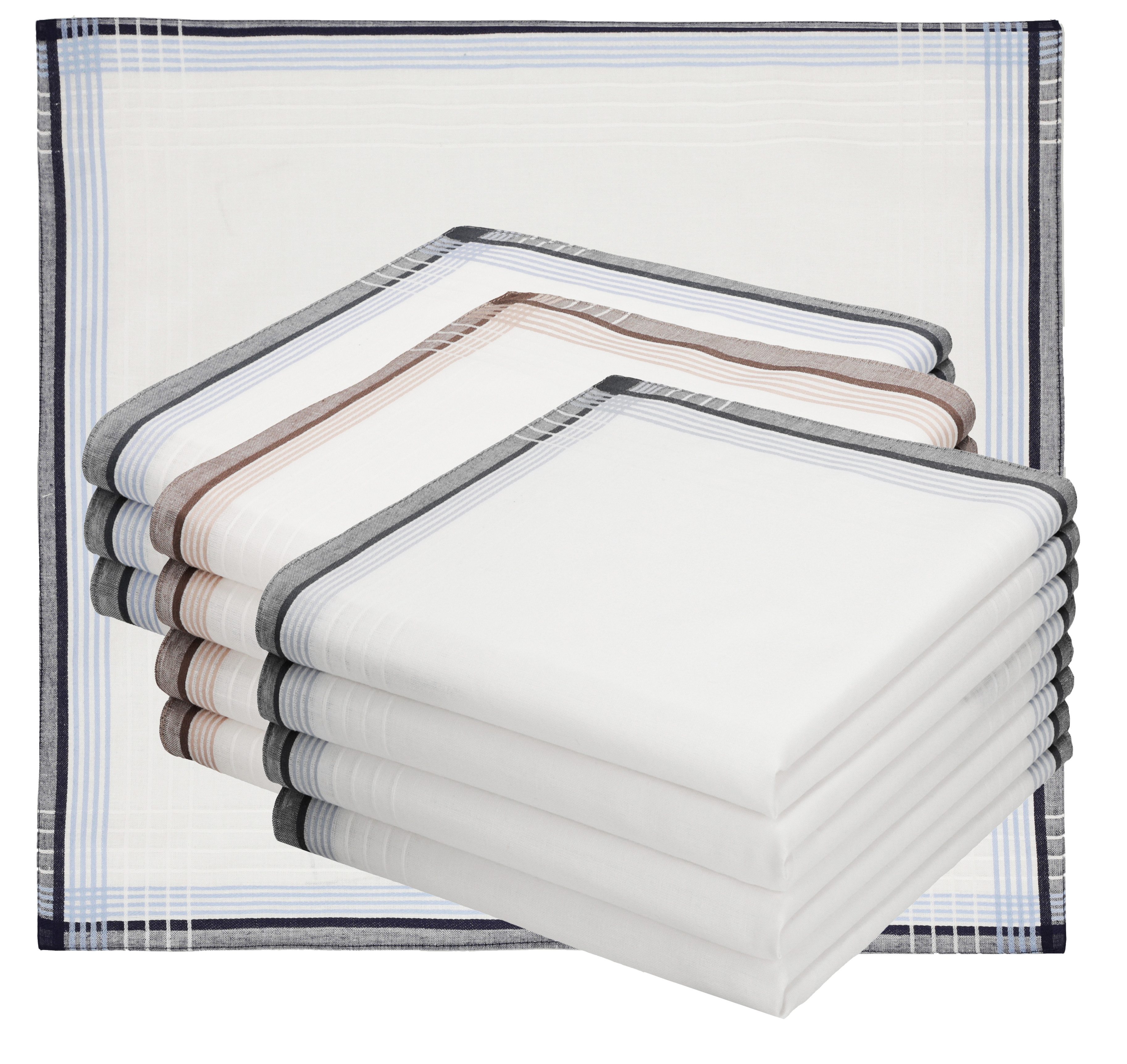 Betz Taschentuch Herren Stoff Taschentücher 12er Set Leo 5 Dessin 1 - Größe 40x40 cm, (Dessin 1, 12-St)