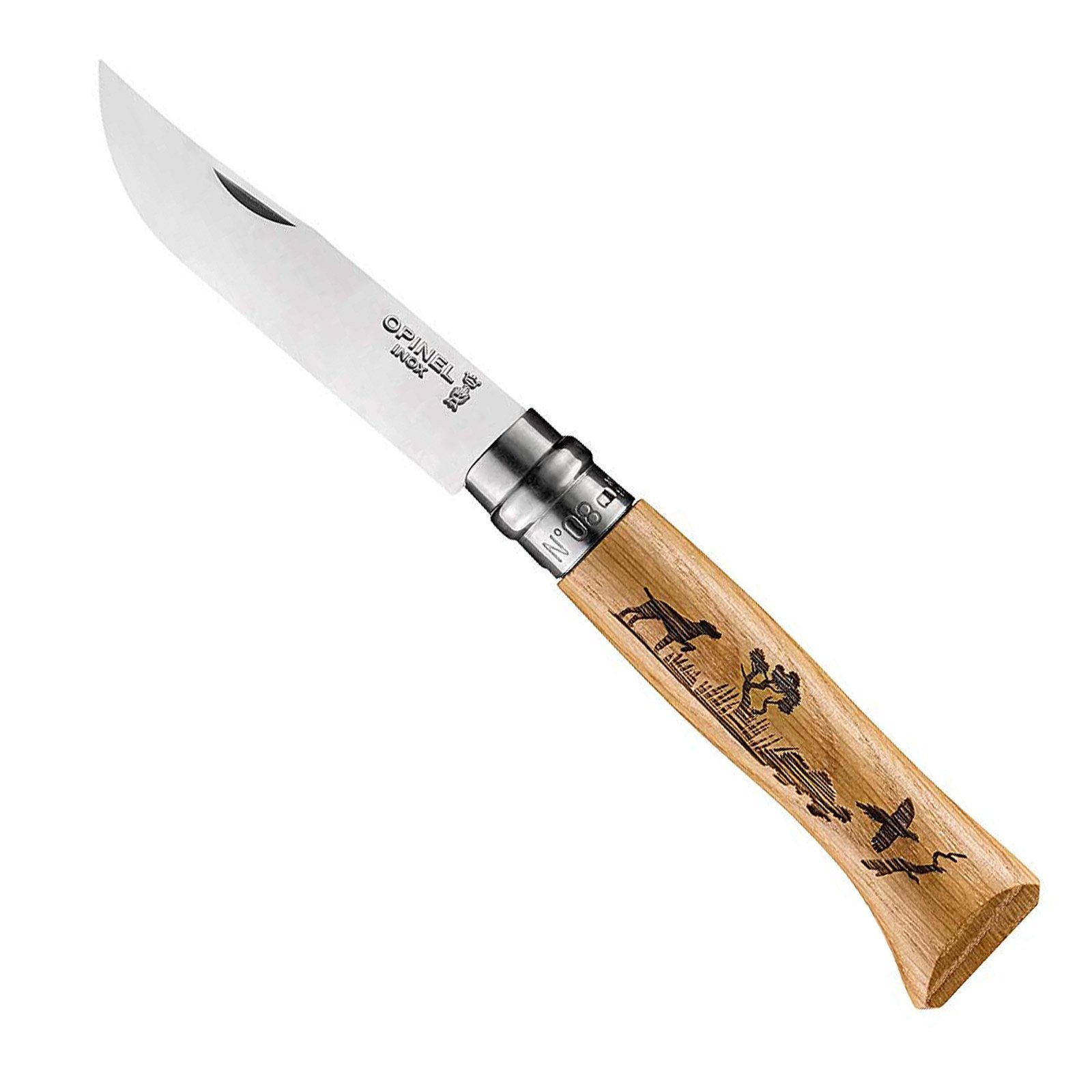 Opinel Taschenmesser Taschenmesser Animalia 08 Tier, Motiv Klapp Messer Camping Edelstahl Holz