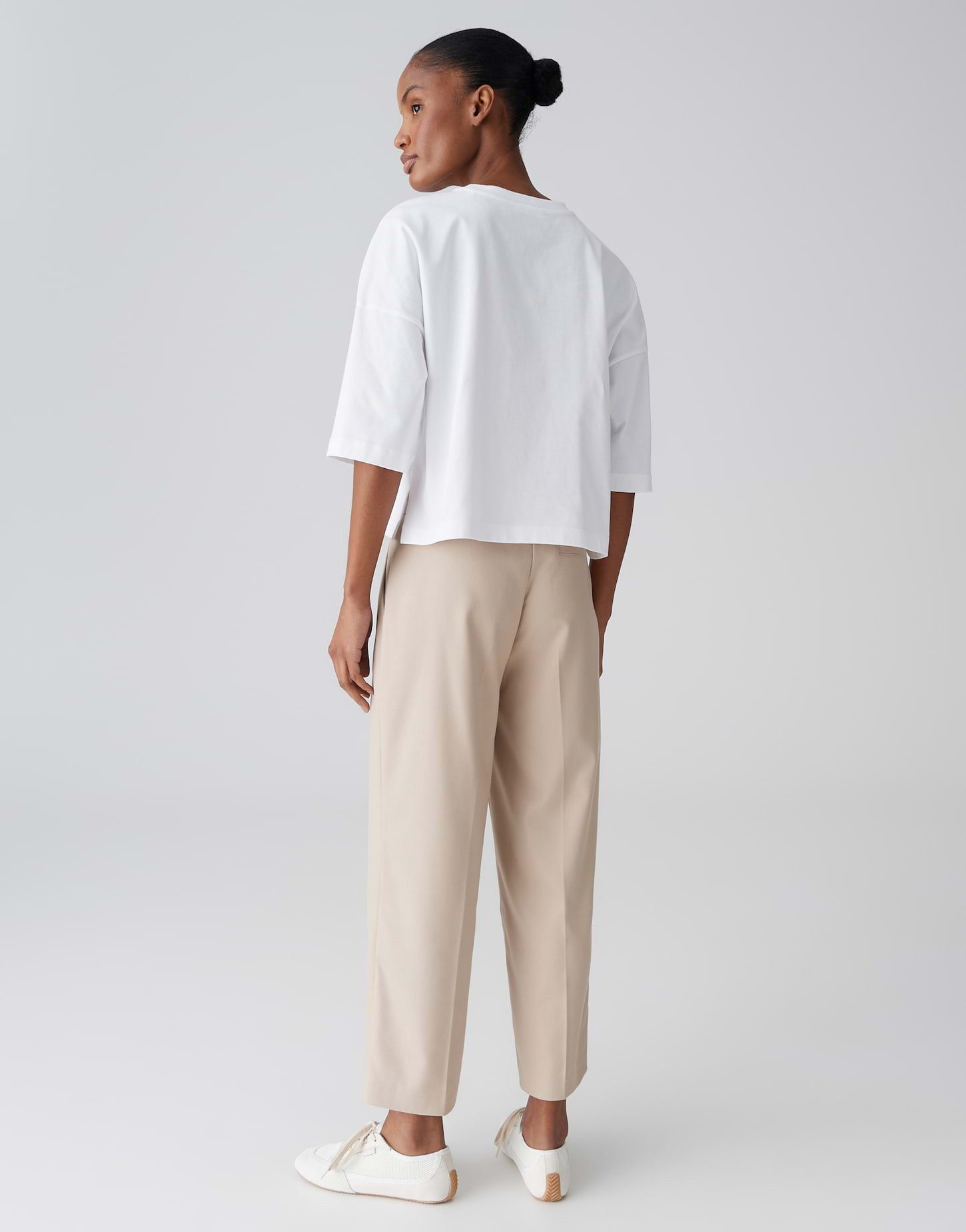 OPUS T-Shirt Boxy T-Shirt aus reinem Baumwolljersey Oversized Passform, Seitenschlitze für lässigen Look