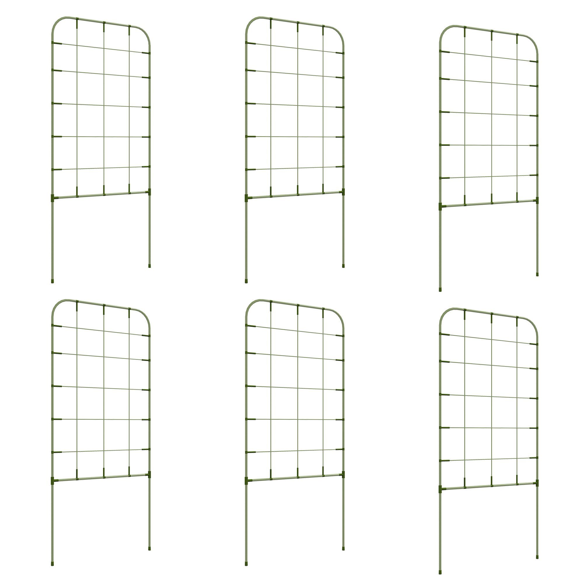 Outsunny Rankhilfe 6erSet Pflanzenhalter, Rankgitter Gartenpflanze