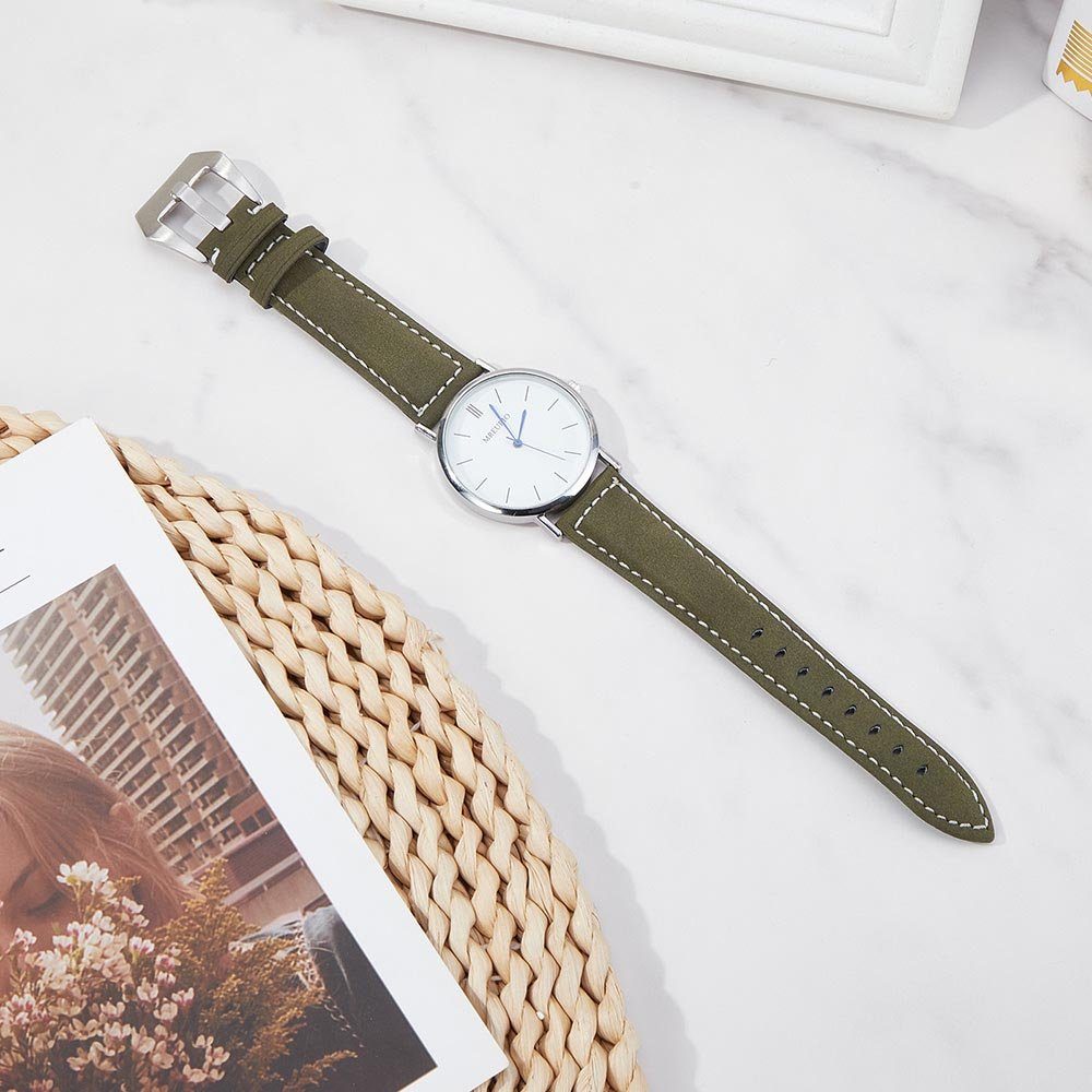 mit Sunicol Uhren, Edelstahlschließe Grün weiches Leder,für und 18/20/22/24mm, normalen Uhrenarmband intelligenten silberner alle