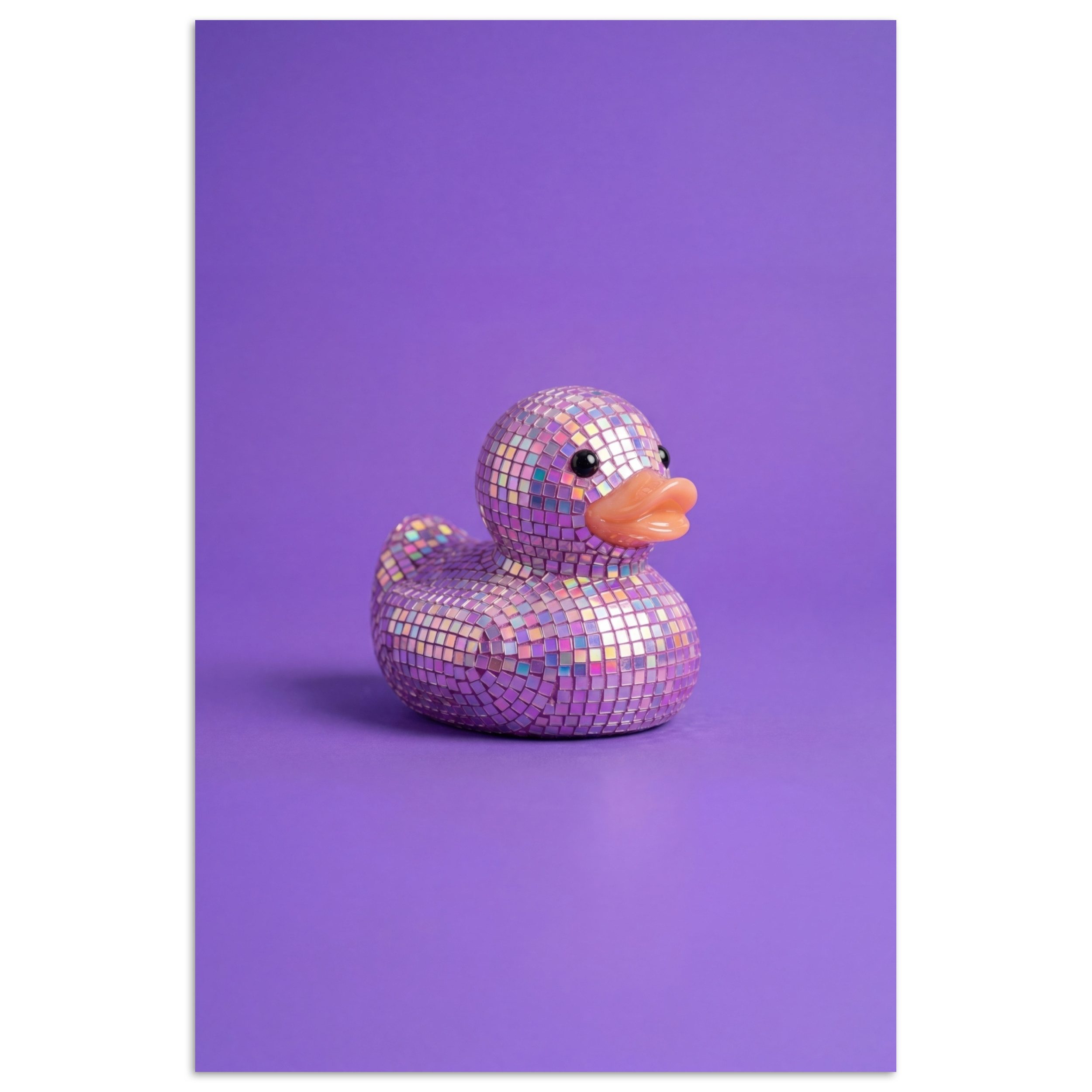 MuchoWow Poster Disco - Ente - Lila, (1 St), Poster ohne Rahmen, Wandbild, Wandposter, 20x30 cm