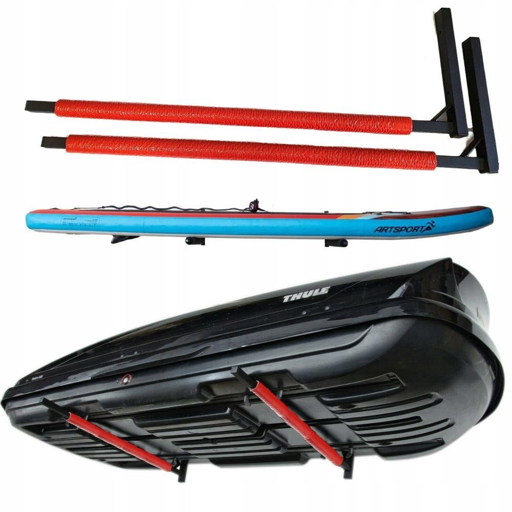 QLS Dachbox-Halterung WSB, (bis 32,50 Zoll, Set, aus Stahl mit Schaum Puffer, für Dachkoffer Gartengeräte Skibox Sportgeräte Surfbrett iSUP)