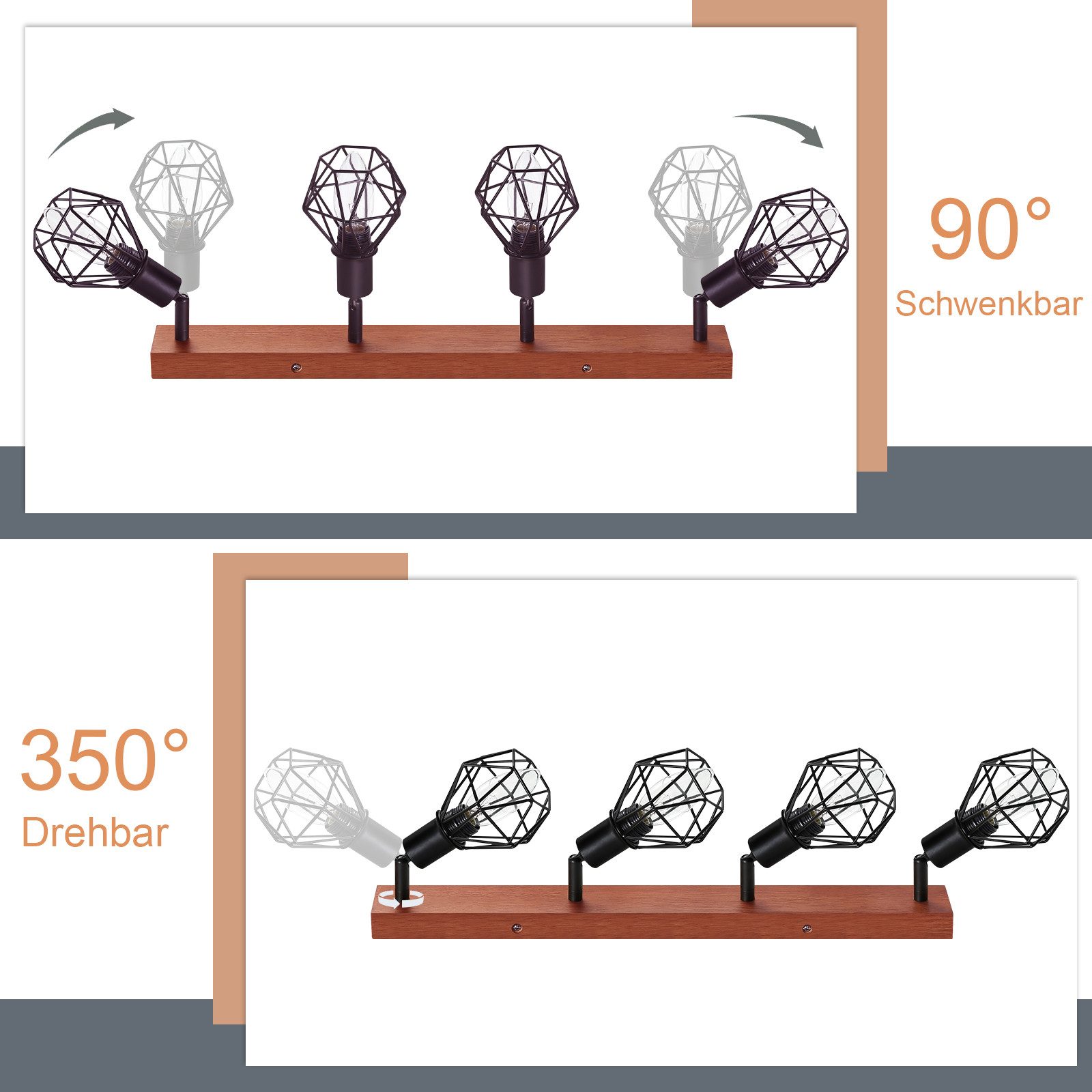 Nettlife Deckenstrahler 1/2/3 Flammig Retro Weiß günstig online kaufen