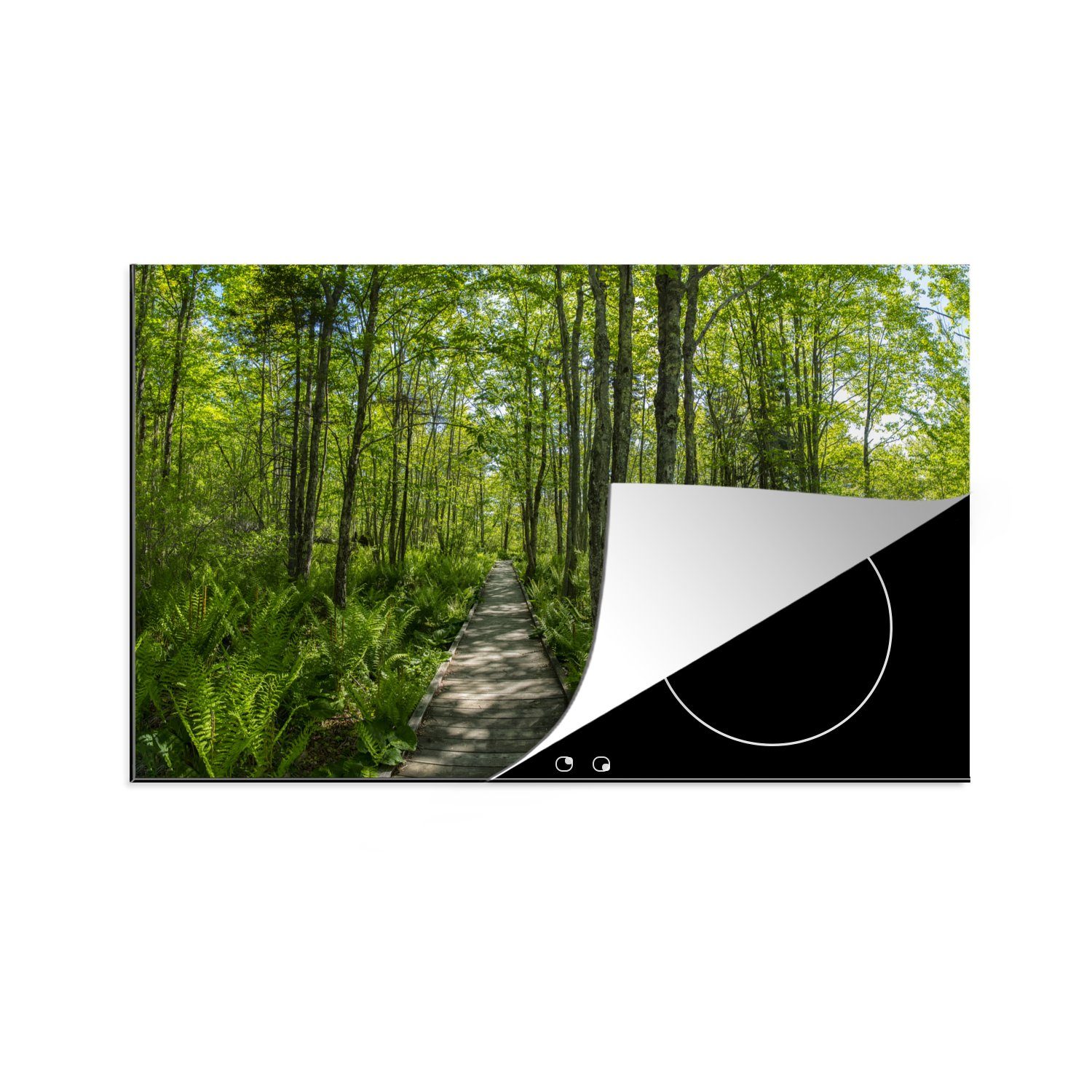 MuchoWow Wald Herdblende-/Abdeckplatte Maine, (1 in Steg für im tlg), Ceranfeldabdeckung, cm, Arbeitsplatte 83x51 küche Vinyl,