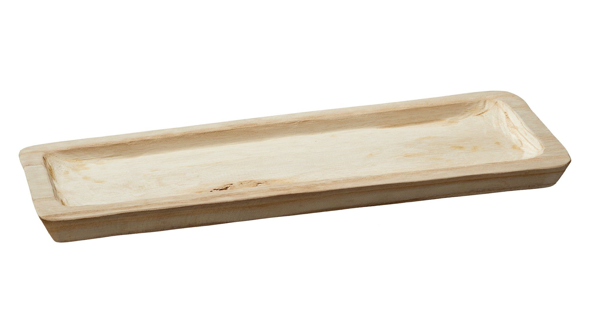 Holz cm, - eckig Dekoschale Dekoschale flach aus 50 Spetebo Paulownia