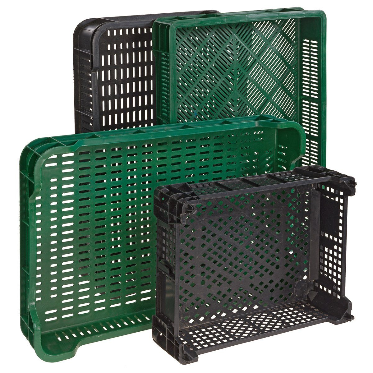 HaGa Kiste Lagerkiste 59x39,5x11 cm Obst- und Gemüsekasten stapelbar 10kg in grün