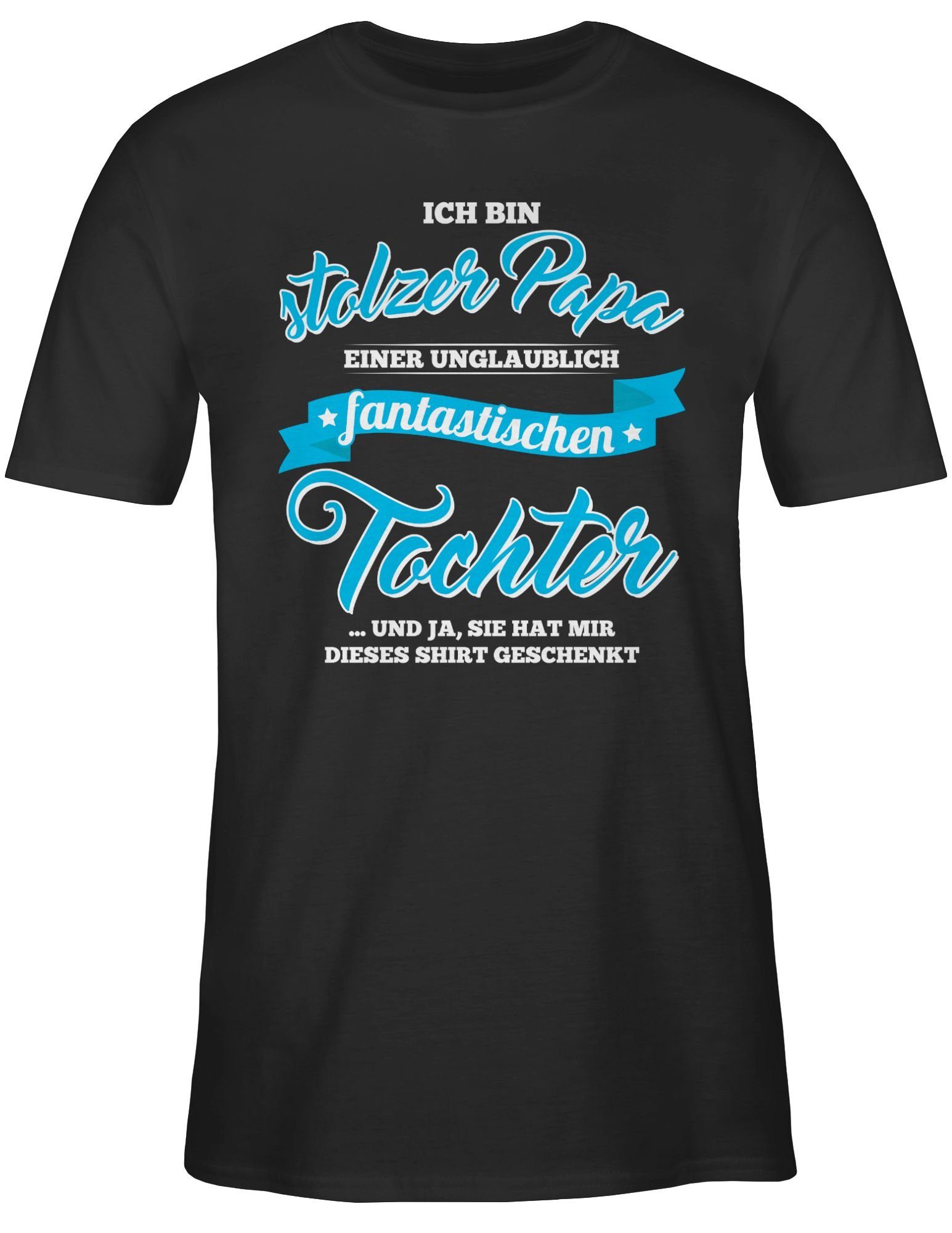 Geschenk Papa Stolzer Shirtracer für einer Vatertag Schwarz Papa Tochter T-Shirt fantastischen 1