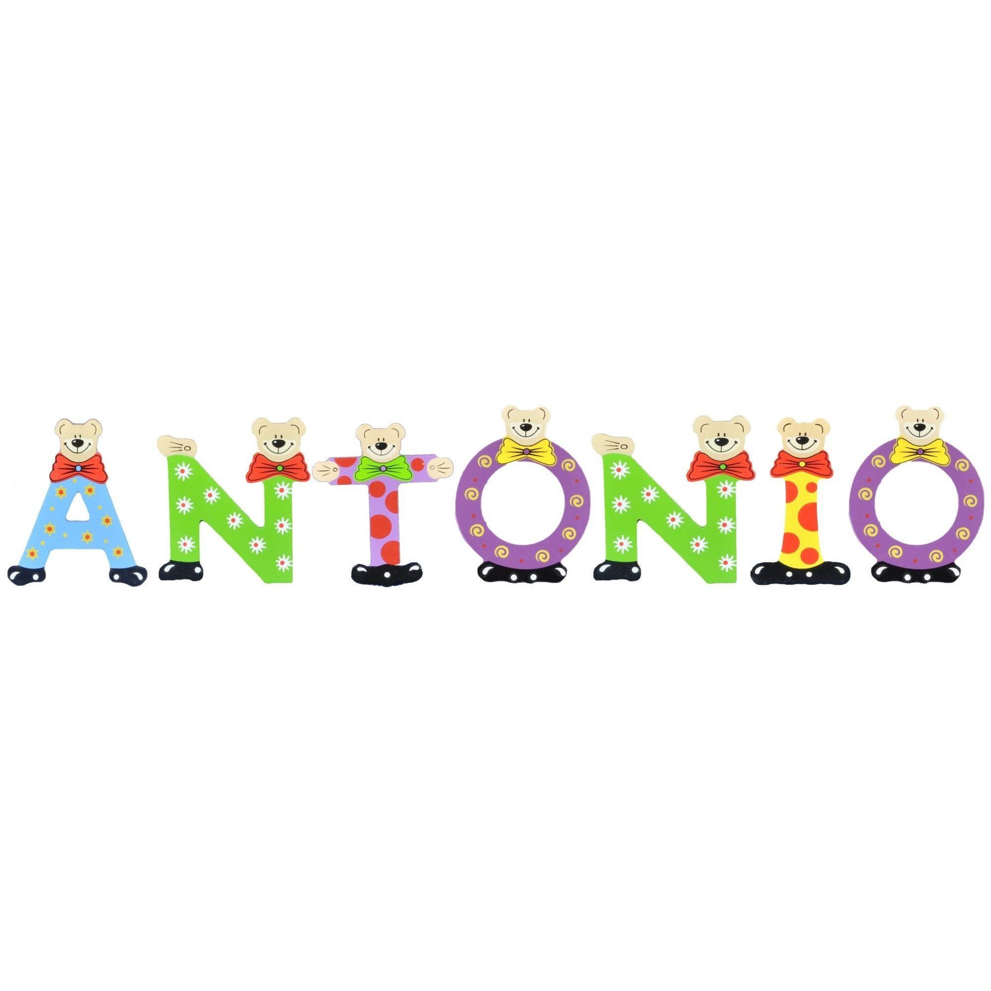 ANTONIO Holz-Buchstaben Namen-Set, Deko-Buchstaben (Set, sortiert Kinder St), Playshoes 7 -