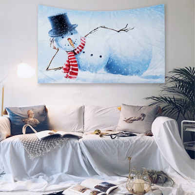 Wandteppich »150x230 cm«, Insma, Wand Deko Schneemann Weihnachten Winter Wohnzimmer Kinderzimmer
