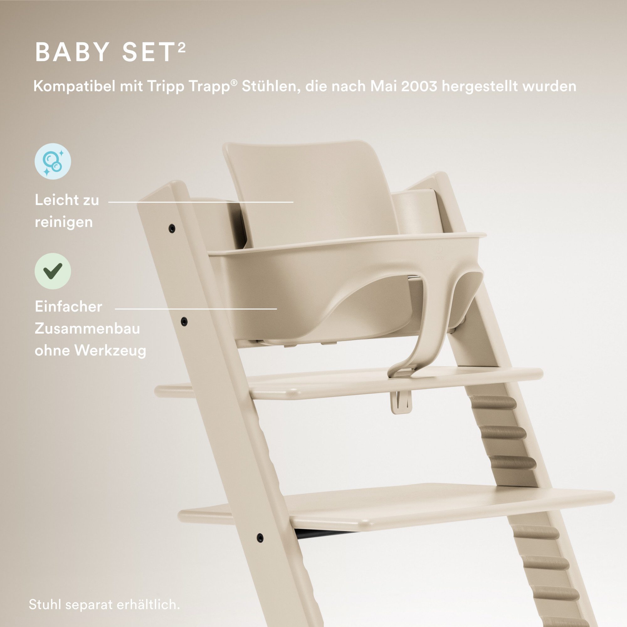 Stokke Hochstuhlaufsatz Baby Set² für den Hochstuhl Tripp Trapp von Stokke (ab ca. 6 Monaten)