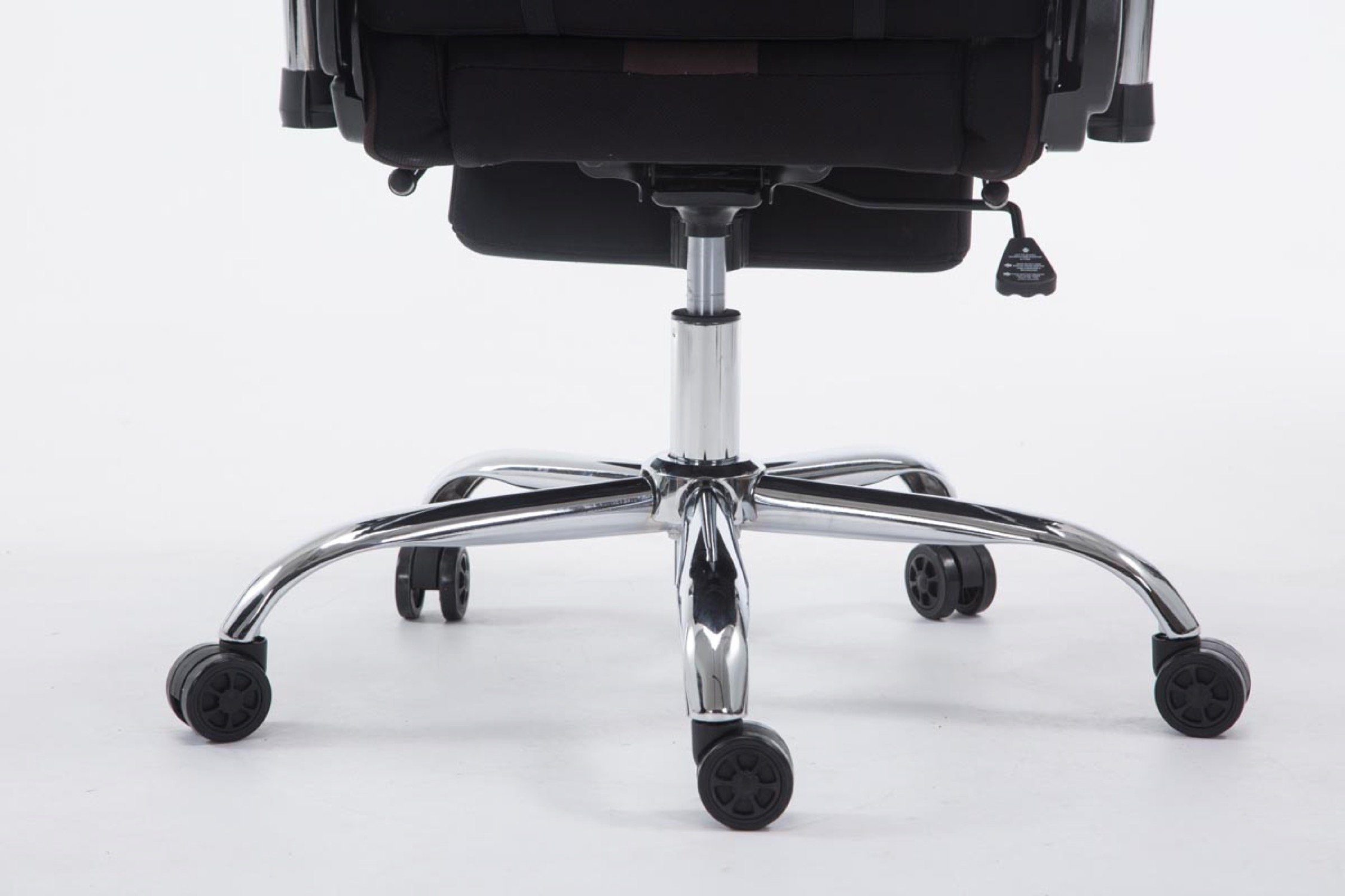 TPFLiving Gaming-Stuhl Limitless 360° und mit bequemer Gestell: - drehbar Gamingstuhl, Racingstuhl, Rückenlehne Drehstuhl, höhenverstellbar Metall Sitzfläche: Stoff Chefsessel), schwarz/braun - chrom (Schreibtischstuhl