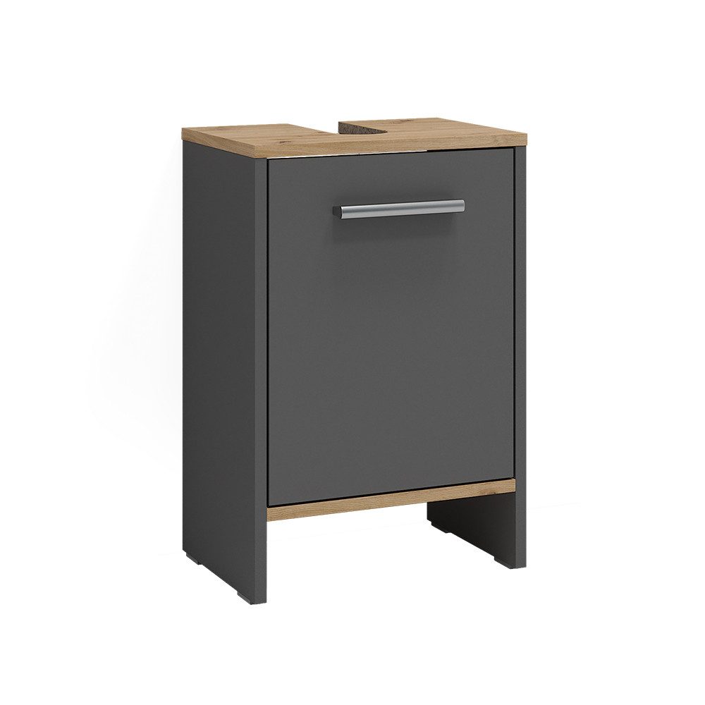 Vicco Waschbeckenunterschrank Karli, Anthrazit/Goldkraft Eiche, 38.2 x 57 cm mit der Tür (1-St)