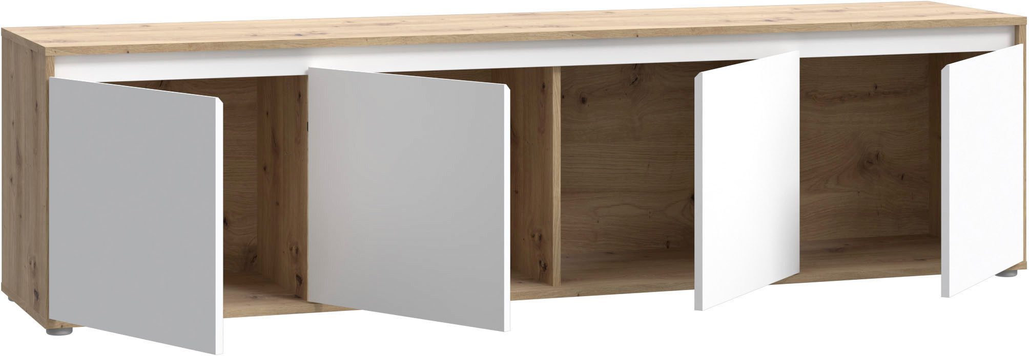 FORTE Lowboard TV-Board groß Breite ca 190 cm (B/H/T 188,3/49,7/42 cm), grifflose Front, viel Stauraum – Bild 4 von 5