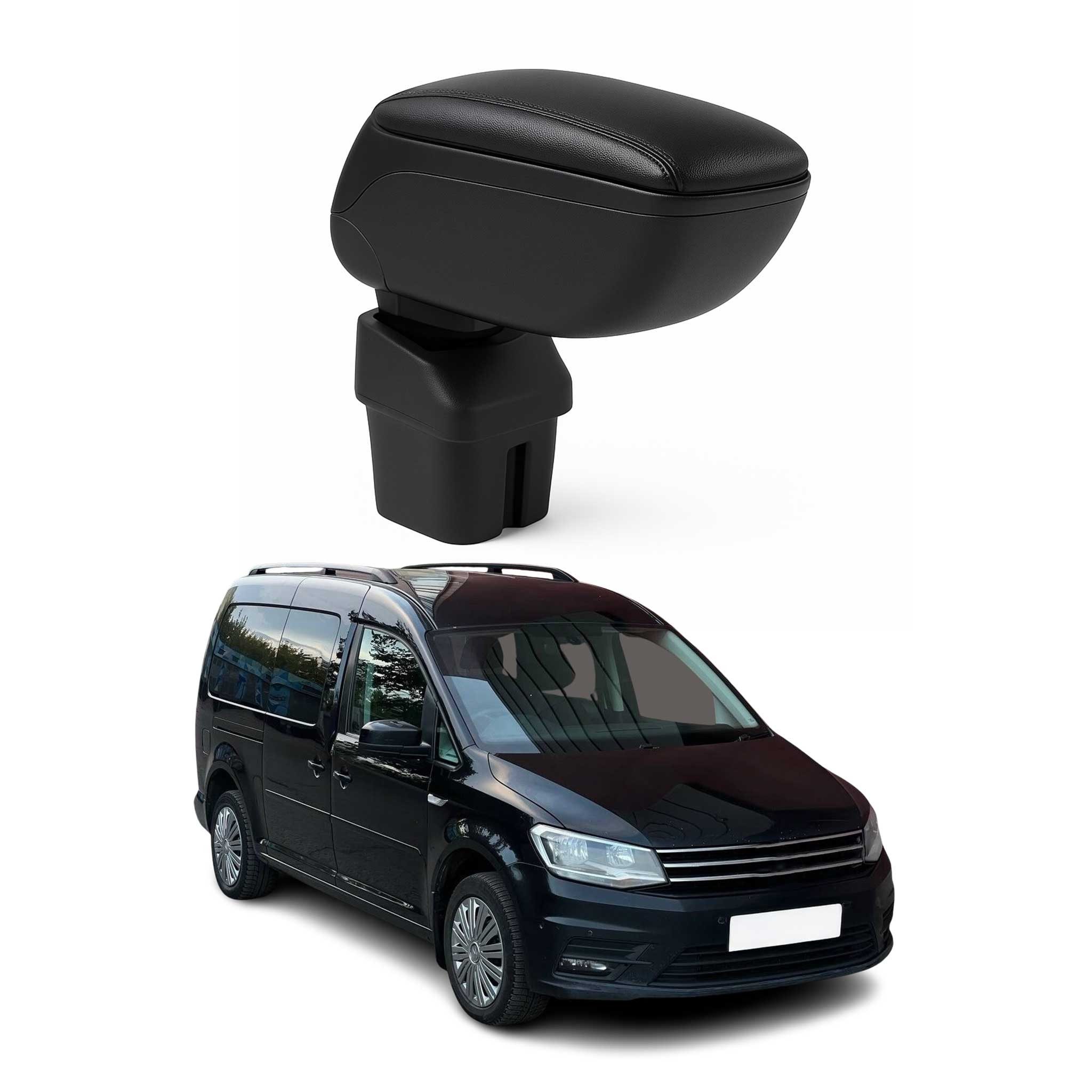 OMAC Armlehne Mittelarmlehne Mittelkonsole für VW Caddy 2015-2020 PU-Leder Schwarz, Langlebig,Multifunktional,Einfache Installation