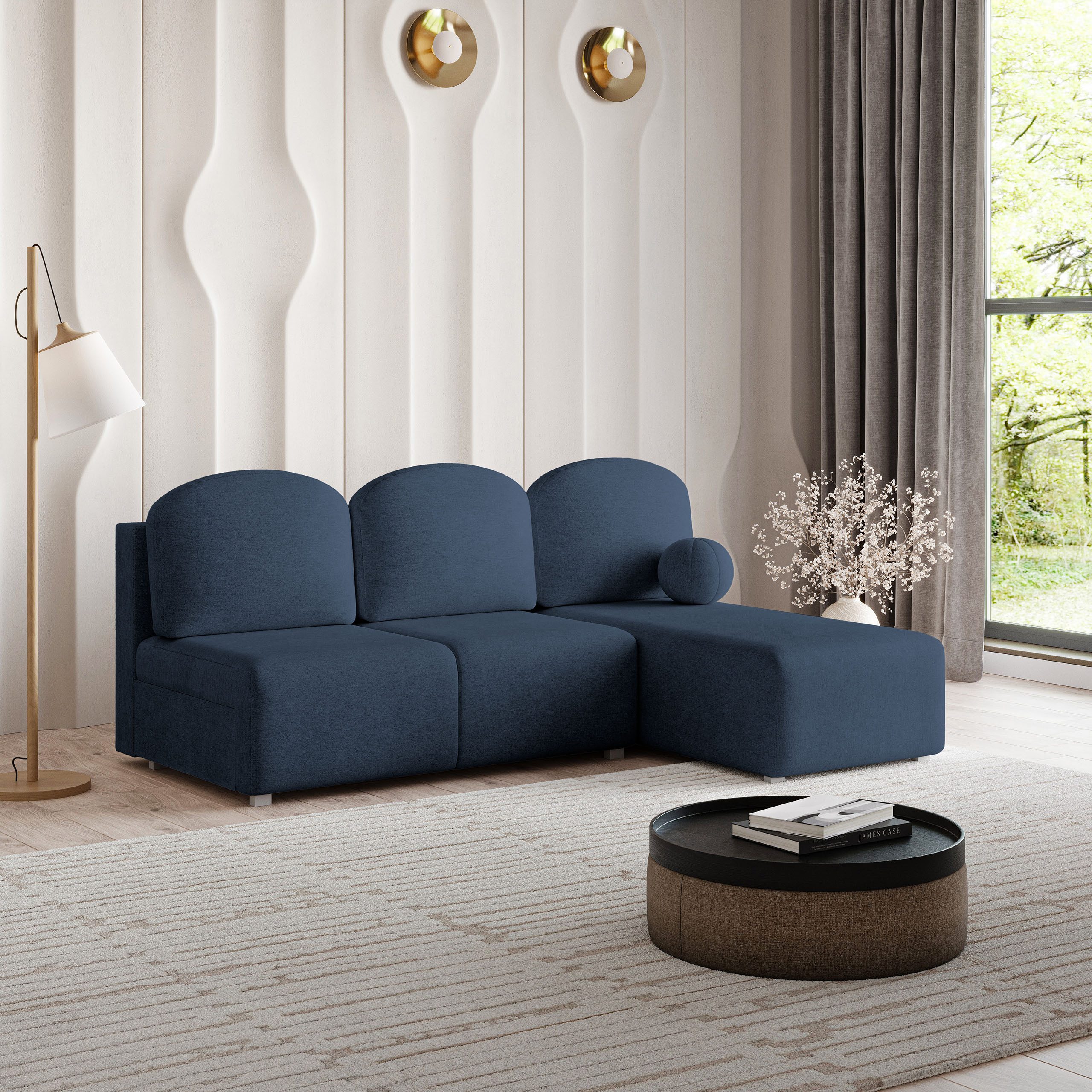 Masseno Ecksofa TRAMA mit Schlaffunktion L-Form, Sofa mit Bettkasten