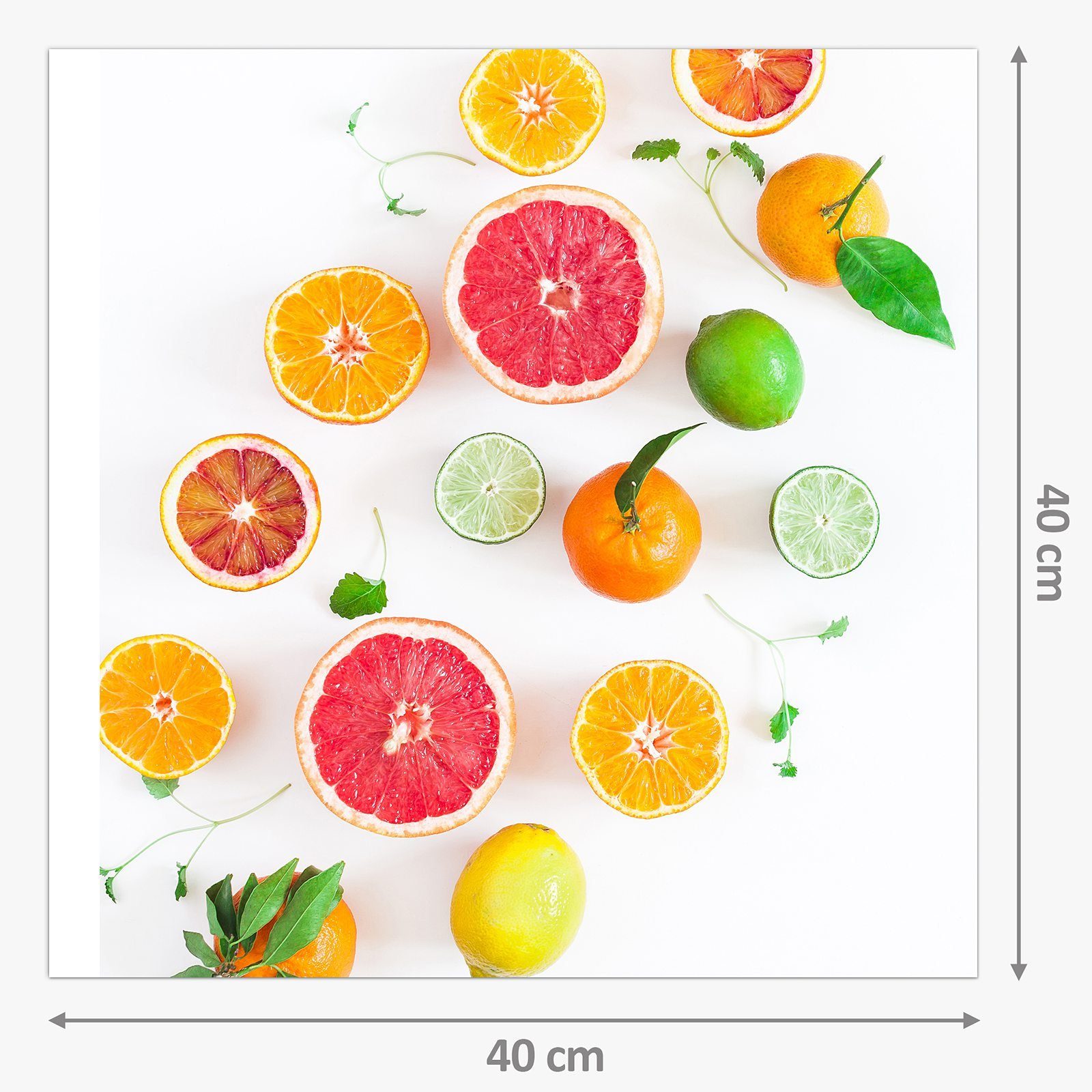 Primedeco Küchenrückwand Küchenrückwand Spritzschutz Glas mit Frische Motiv Orangen